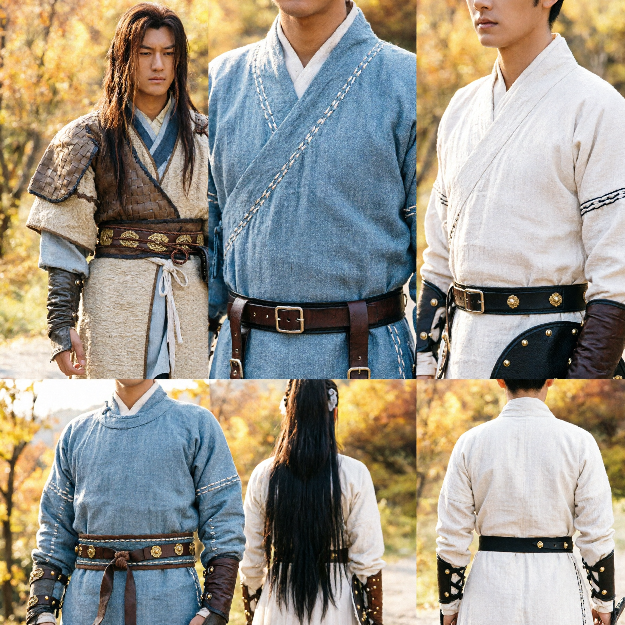 Oude Chinese Wuxia Paarkostuums Traditionele Hanfu Zwaardvechter en Feeën Gewaden voor Cosplay en Podiumoptreden - Asian Costume