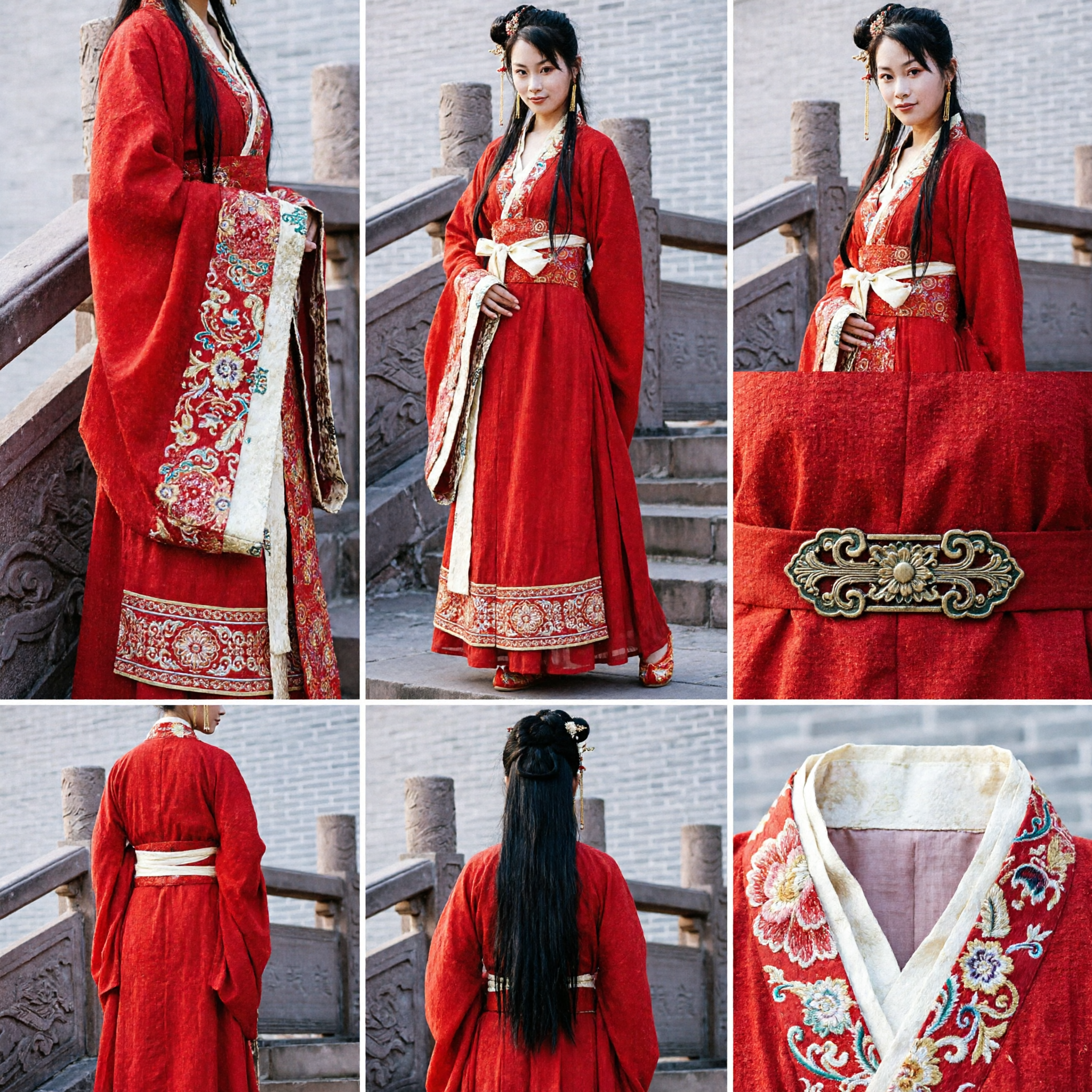 Starożytna czerwona suknia Hanfu, tradycyjny kostium księżniczki dla kobiet, strój do cosplayu i występów - Asian Costume