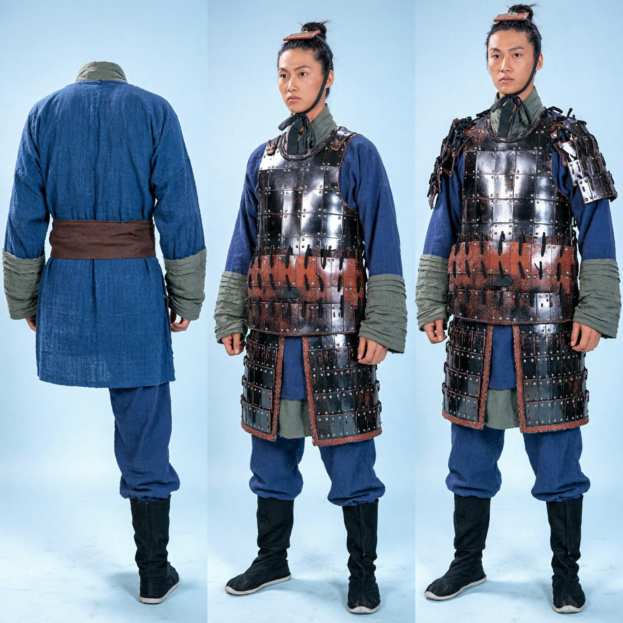 Traje de Armadura de Guerrero Chino Antiguo para Hombres, Atuendo Histórico Tradicional de Auriga para Cosplay y Eventos de Recreación - Asian Costume