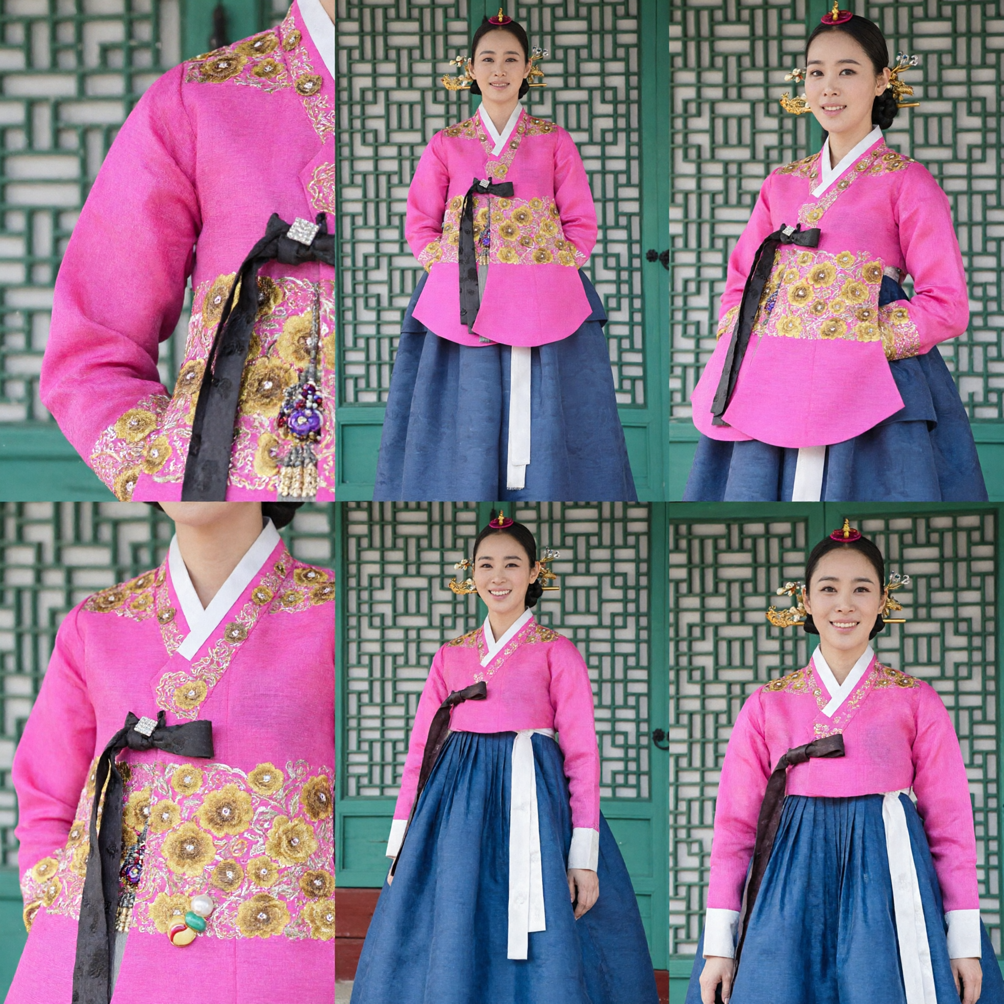 Elegant Roze en Blauw Koreaans Hanbok Traditioneel Paleis Prinses Kostuum voor Vrouwen Culturele Evenementen - Asian Costume