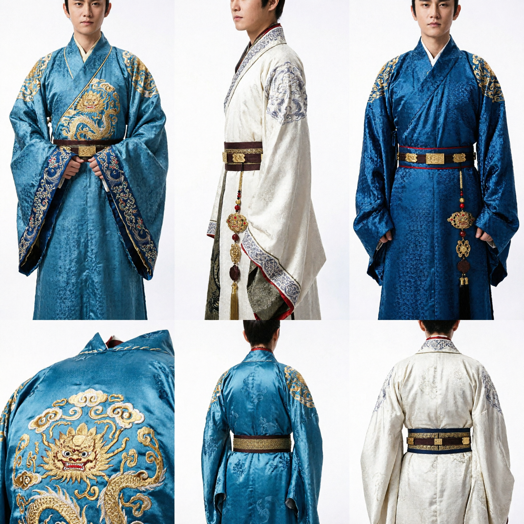 Costume Tradizionale Cinese Hanfu per Uomini, Abito da Nobile per Cosplay da Drama Storico e Spettacoli - Asian Costume