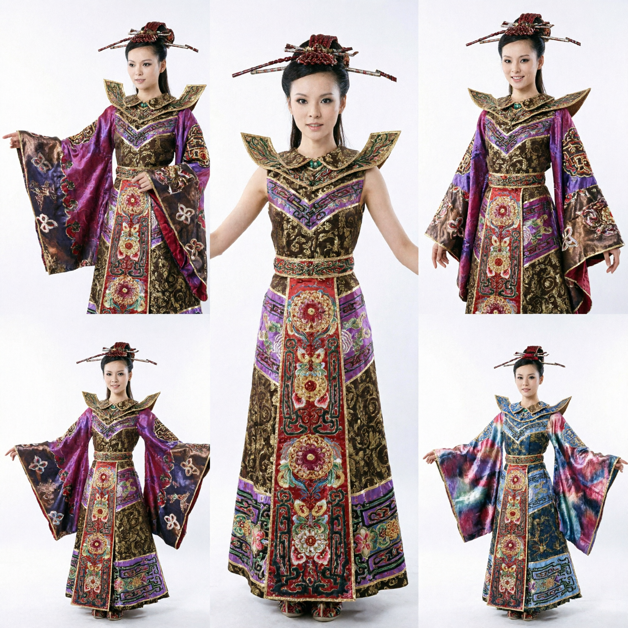 Costume Hanfu da Imperatrice Cinese Antica per Donne, Abito Tradizionale Viola Ricamato per Spettacoli e Cosplay - Asian Costume