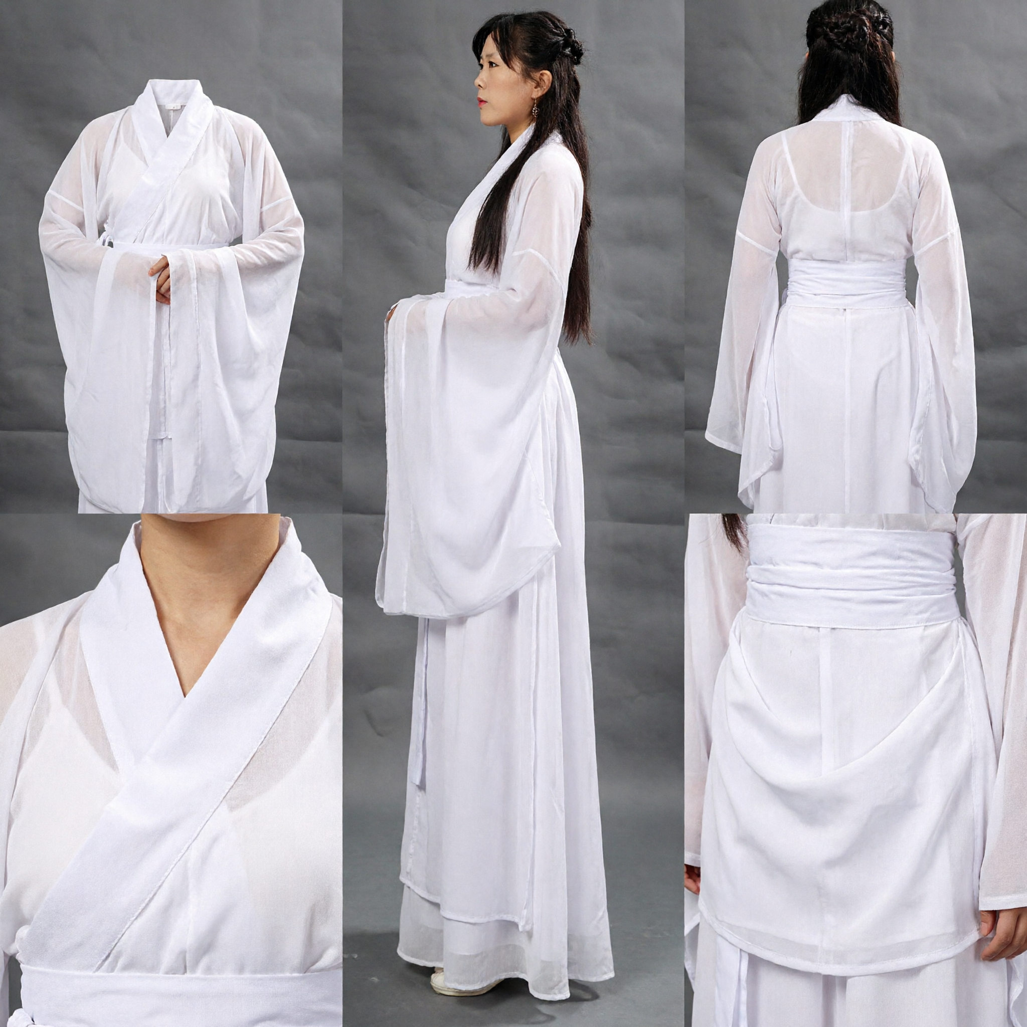 Túnica Blanca Hanfu Tradicional China para Mujeres, Traje Antiguo de Artes Marciales Wuxia para Presentaciones y Fotografía - Asian Costume
