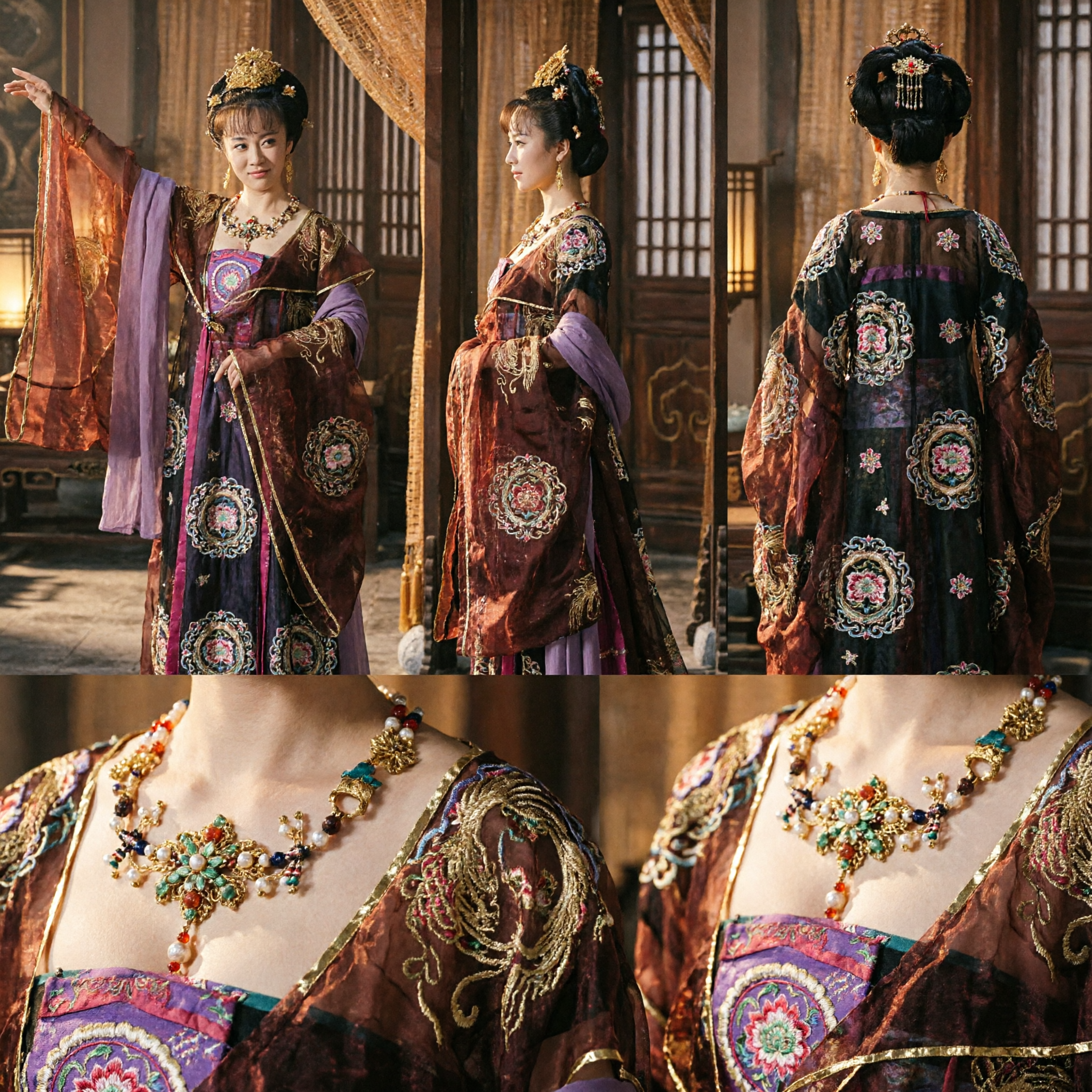 Traje de Dama de Palacio de la Dinastía Tang China Antigua Vestido Tradicional Hanfu de Emperatriz para Mujeres para Cosplay Histórico y Presentaciones - Asian Costume