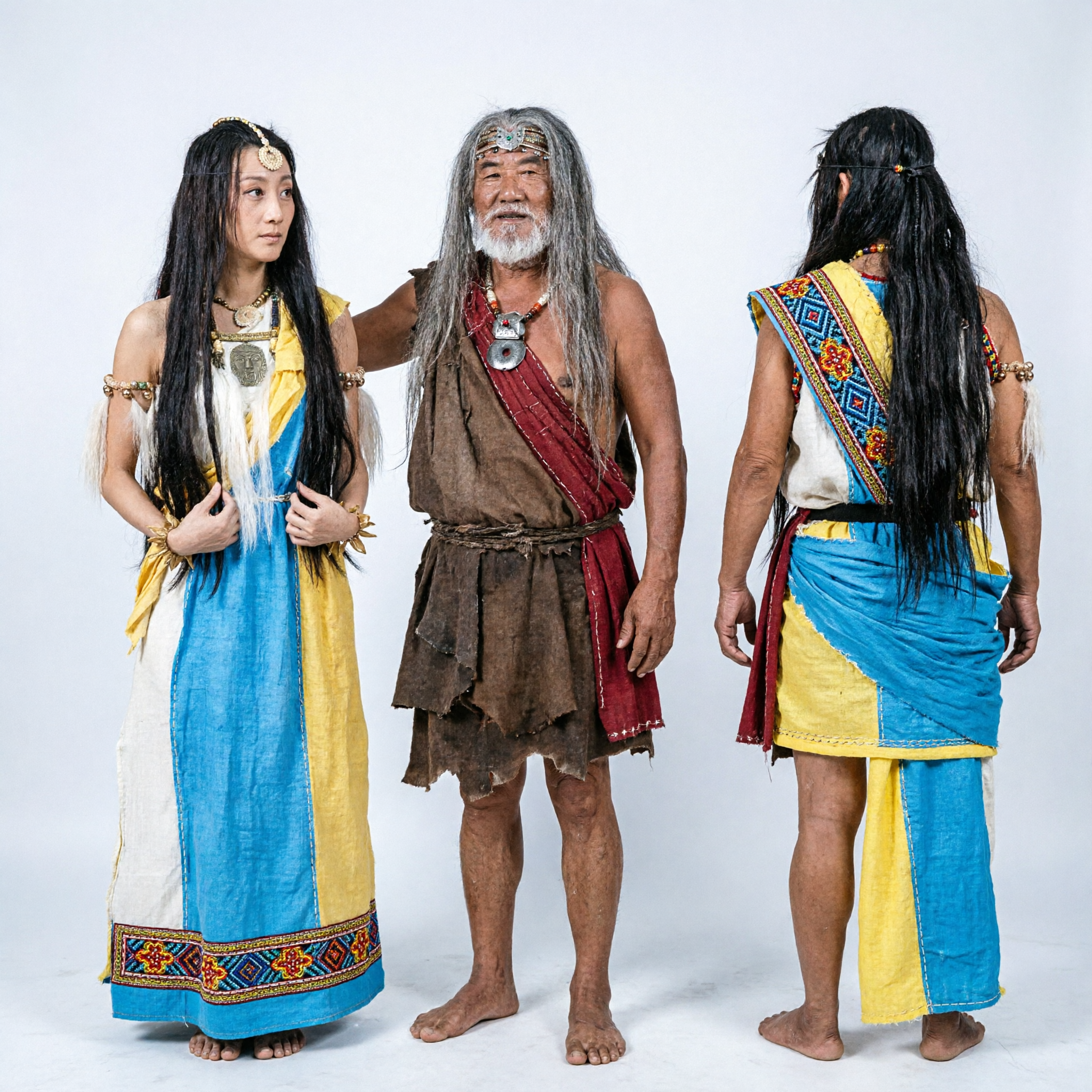 Trajes de Tribo Primitiva Antiga Chinesa para Homens e Mulheres, Performance de Mitologia no Palco e Cosplay - Asian Costume