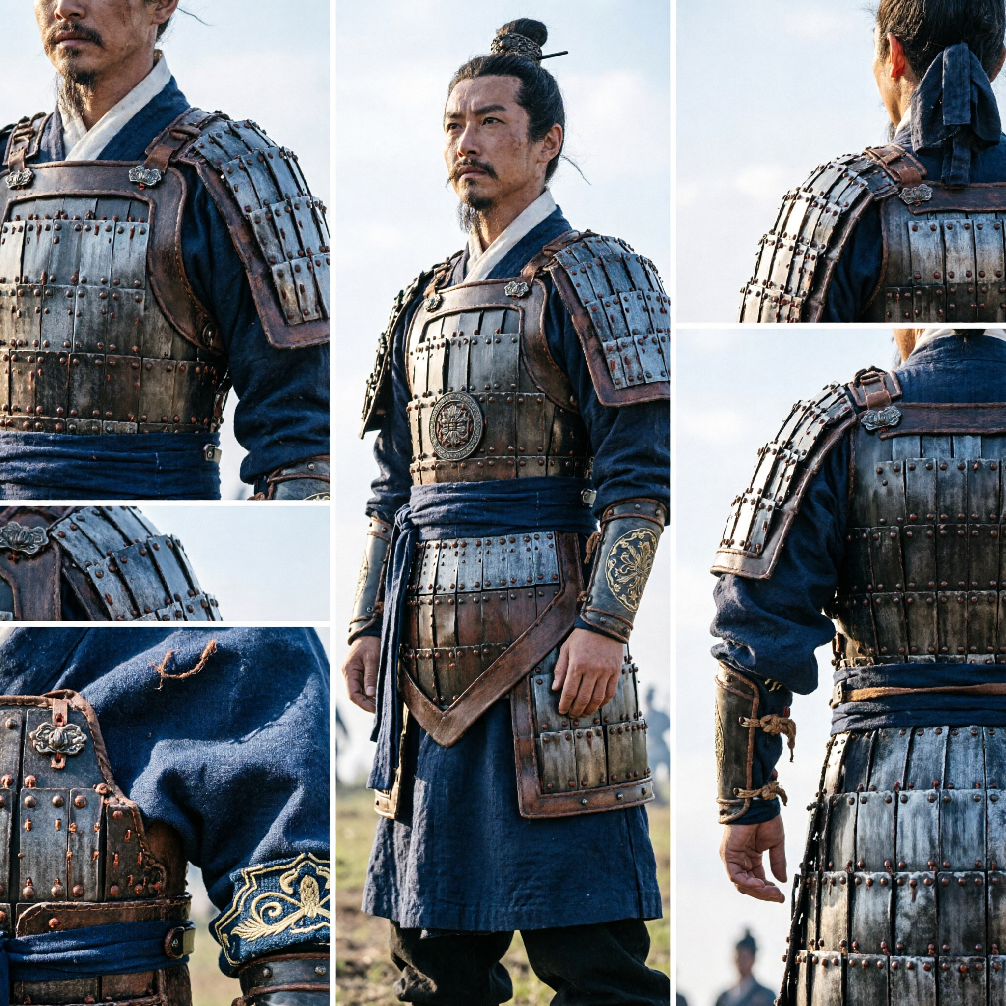 Traje de Armadura de Guerreiro Antigo Chinês para Homens, Vestimenta Tradicional de Soldado para Drama Histórico e Cosplay - Asian Costume