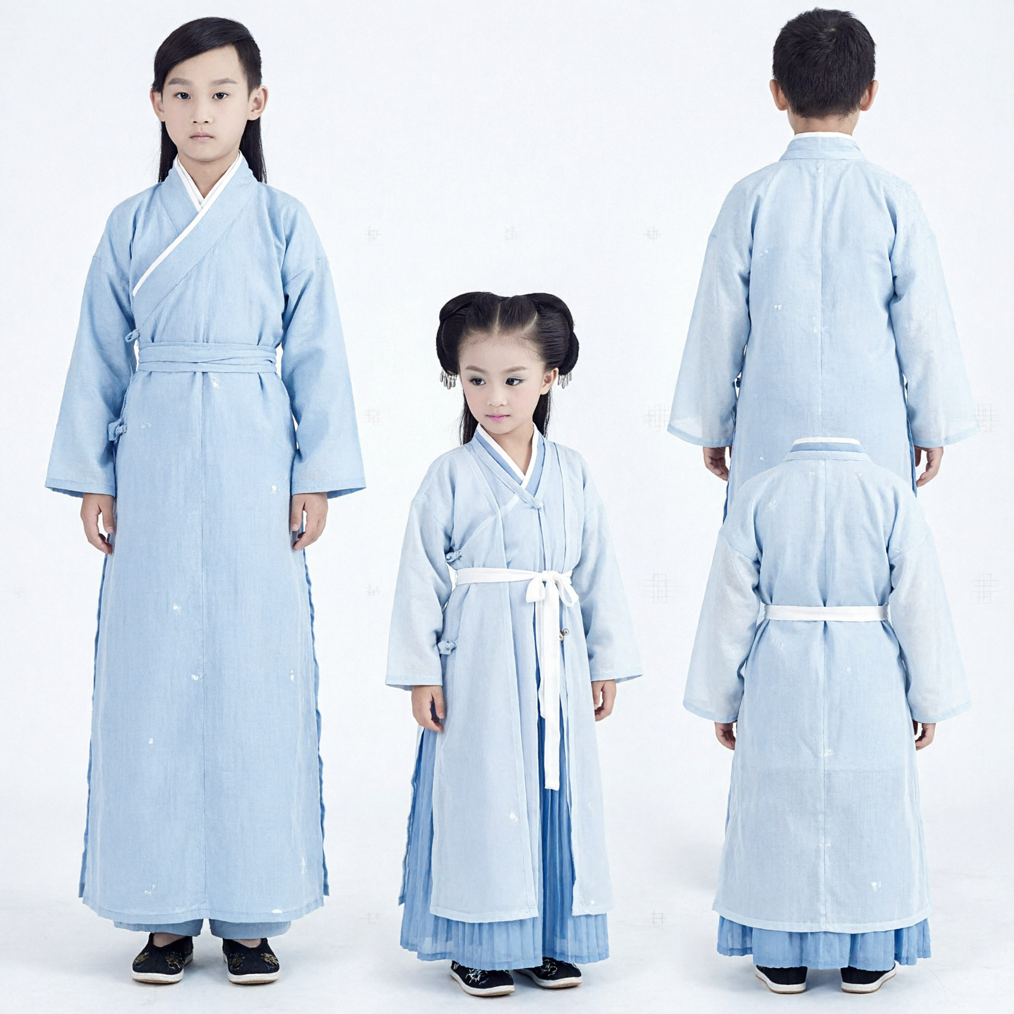 Costume Antico Cinese Hanfu per Bambini Tradizionale da Spadaccino Wuxia e Abito da Fata per Ragazzi e Ragazze per Spettacoli - Asian Costume