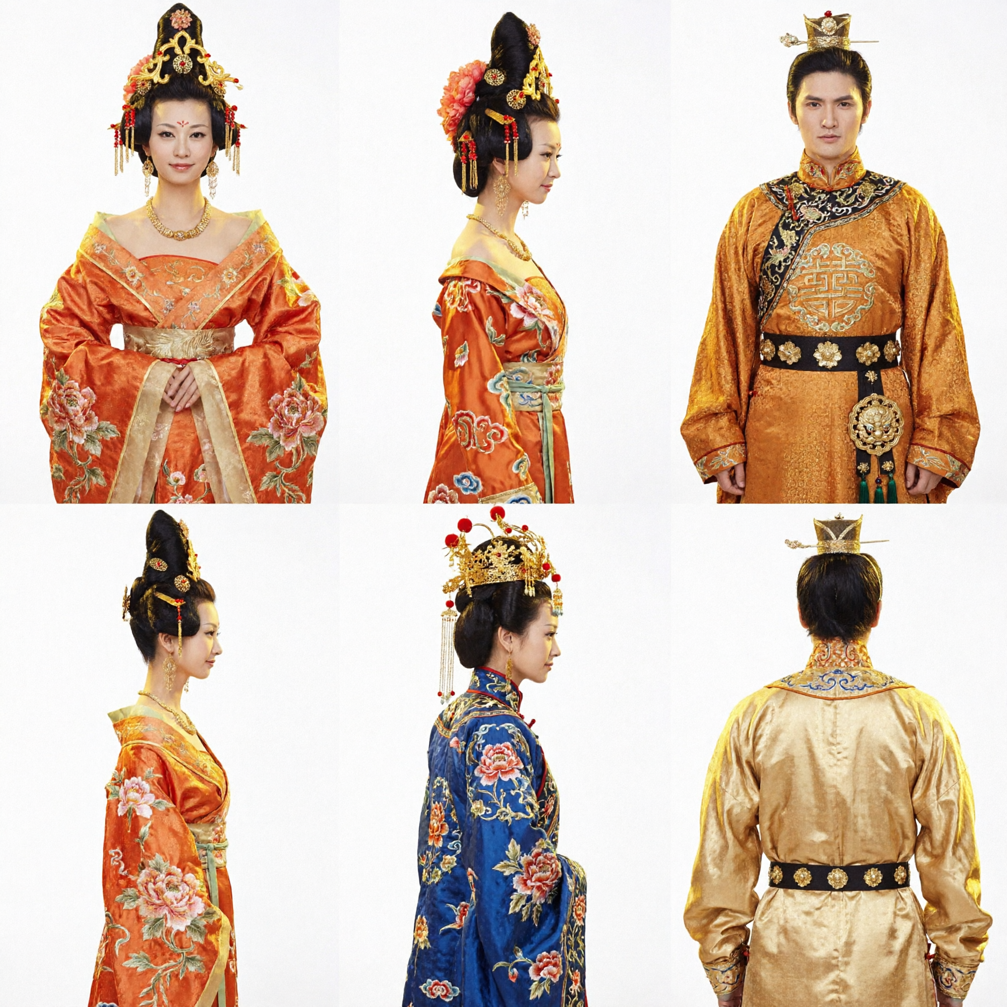 Set di Costumi dell'Imperatore e dell'Imperatrice Antichi Cinesi Vesti Hanfu della Dinastia Tang Tradizionali per Servizio Fotografico Nuziale - Asian Costume