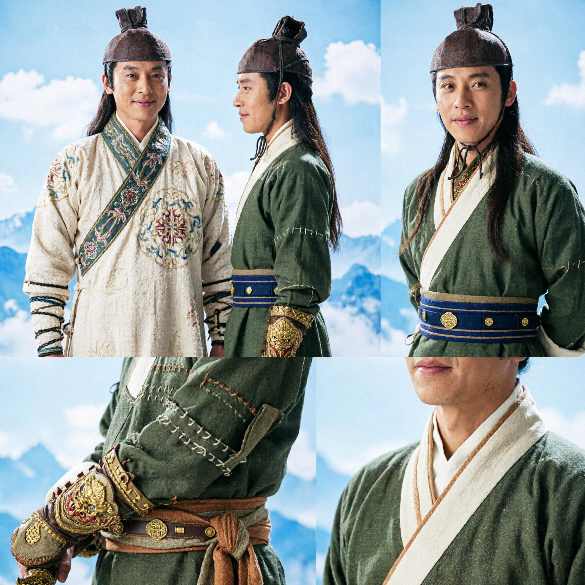 زي الووشيا الصيني التقليدي 'ولاية الألوهية' لتنكر السيف والسيدة للأزواج من الرجال والنساء - Asian Costume