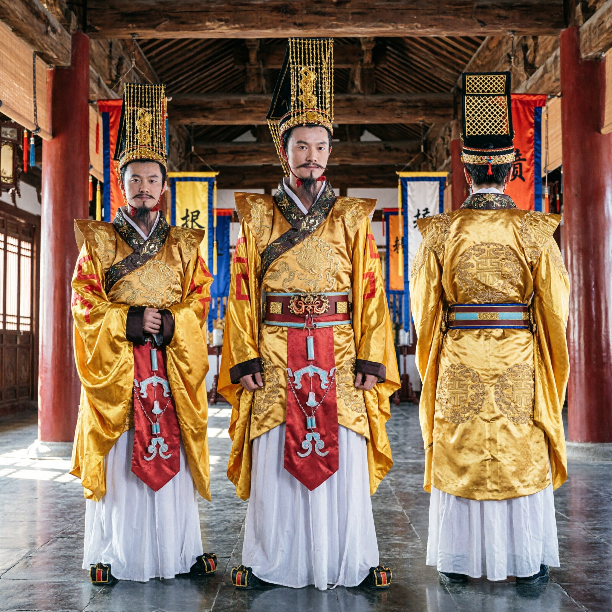 Costume d'empereur chinois ancien pour hommes, robe Hanfu traditionnelle jaune, pour drame historique et cosplay - Asian Costume