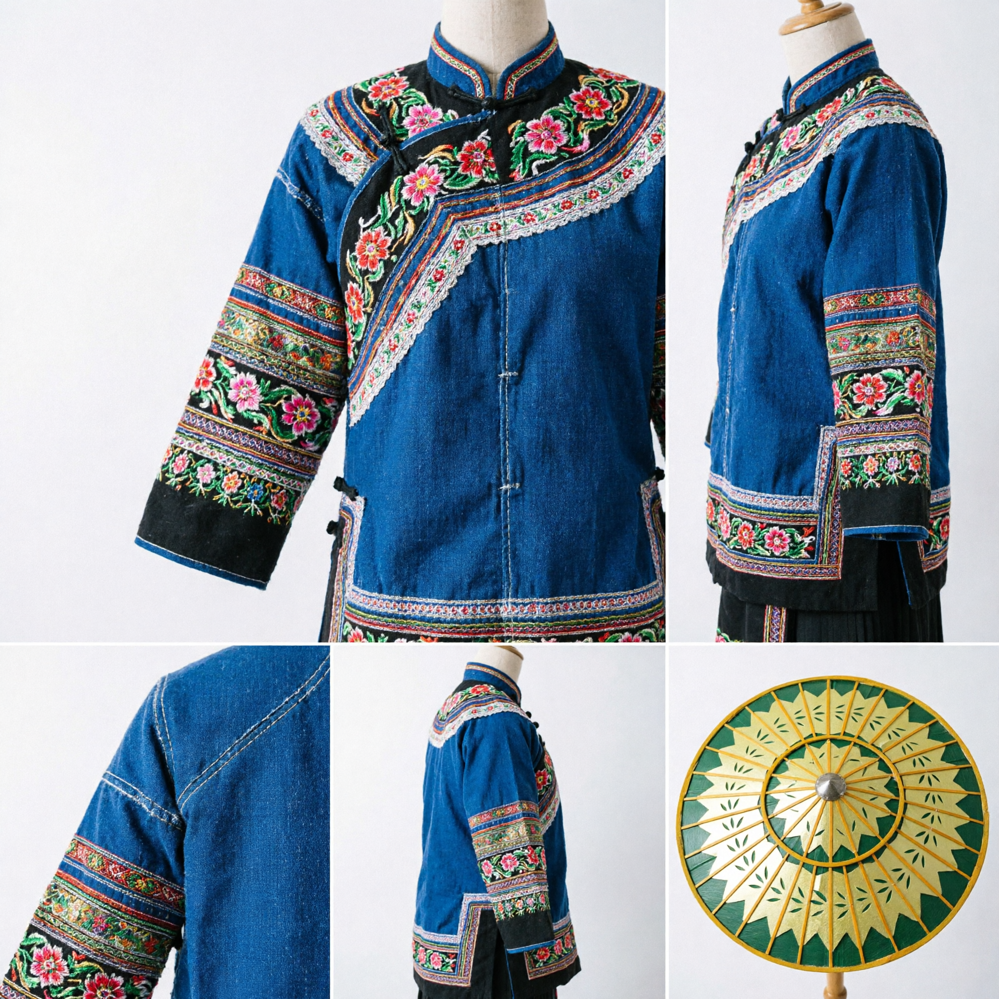 Chapeau conique traditionnel chinois en bambou vert, accessoire pour costume de danse folklorique, théâtre et performance culturelle - Asian Costume