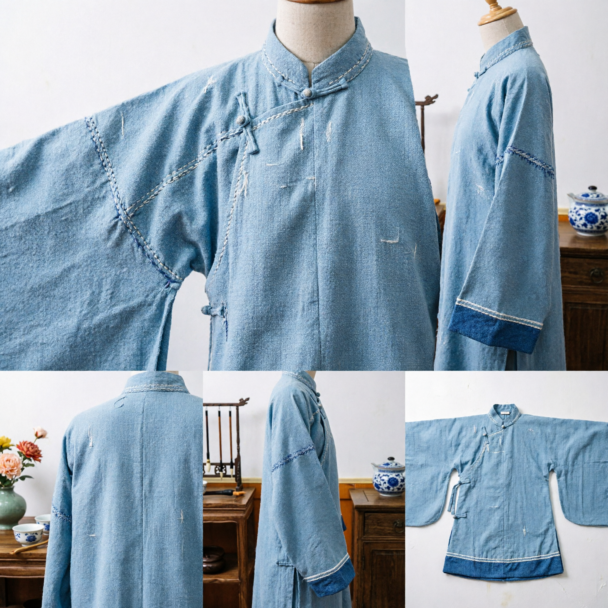 باروكة فضية بيضاء تقليدية مع كعكة شعر عالية لزي الهانفو وأداء أزياء الووشيا - Asian Costume