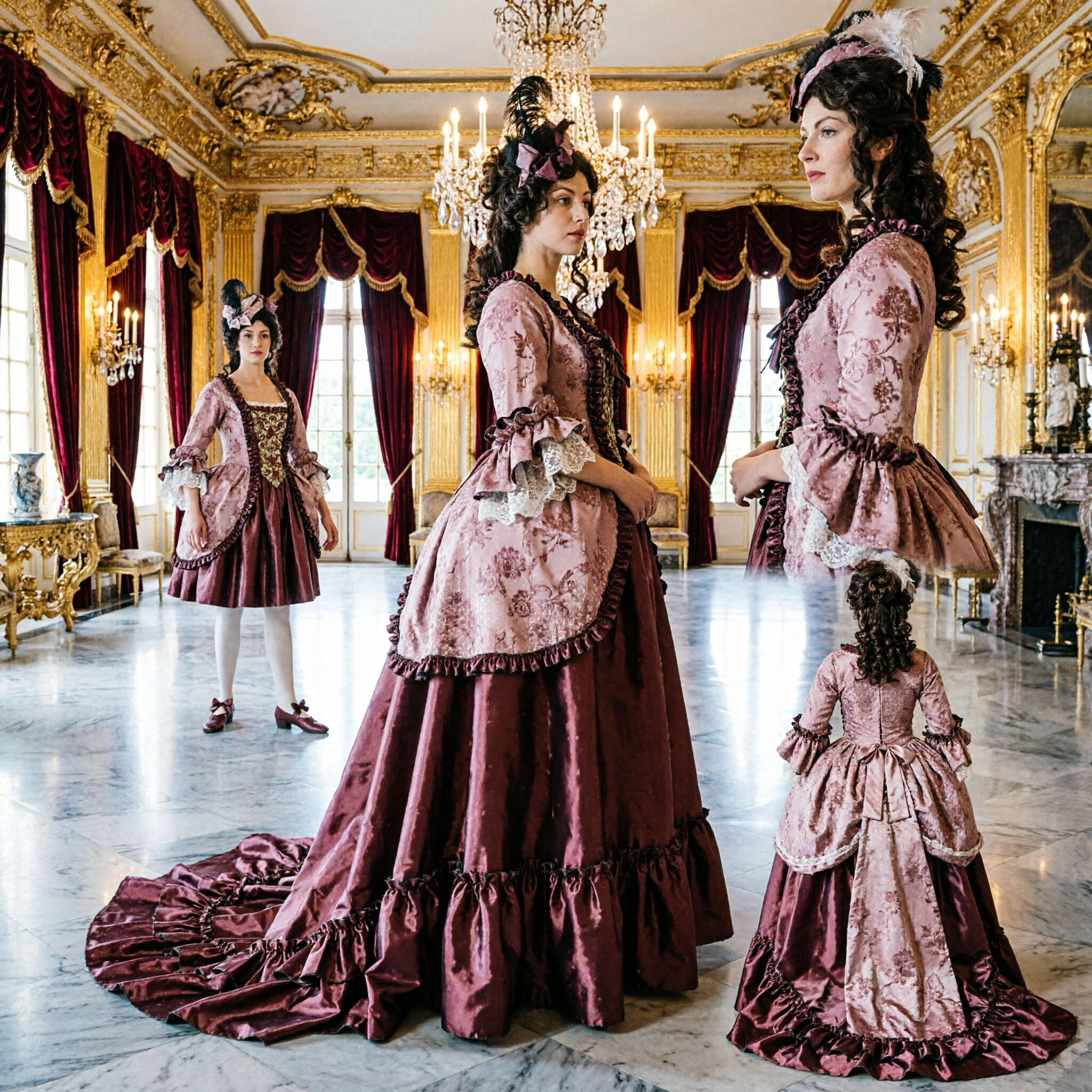 Damska Elegancka Suknia Balowa w Stylu Rokoko Marie Antoinette z XVIII Wieku, Kostium na Halloween, Cosplay i Przyjęcia - Asian Costume