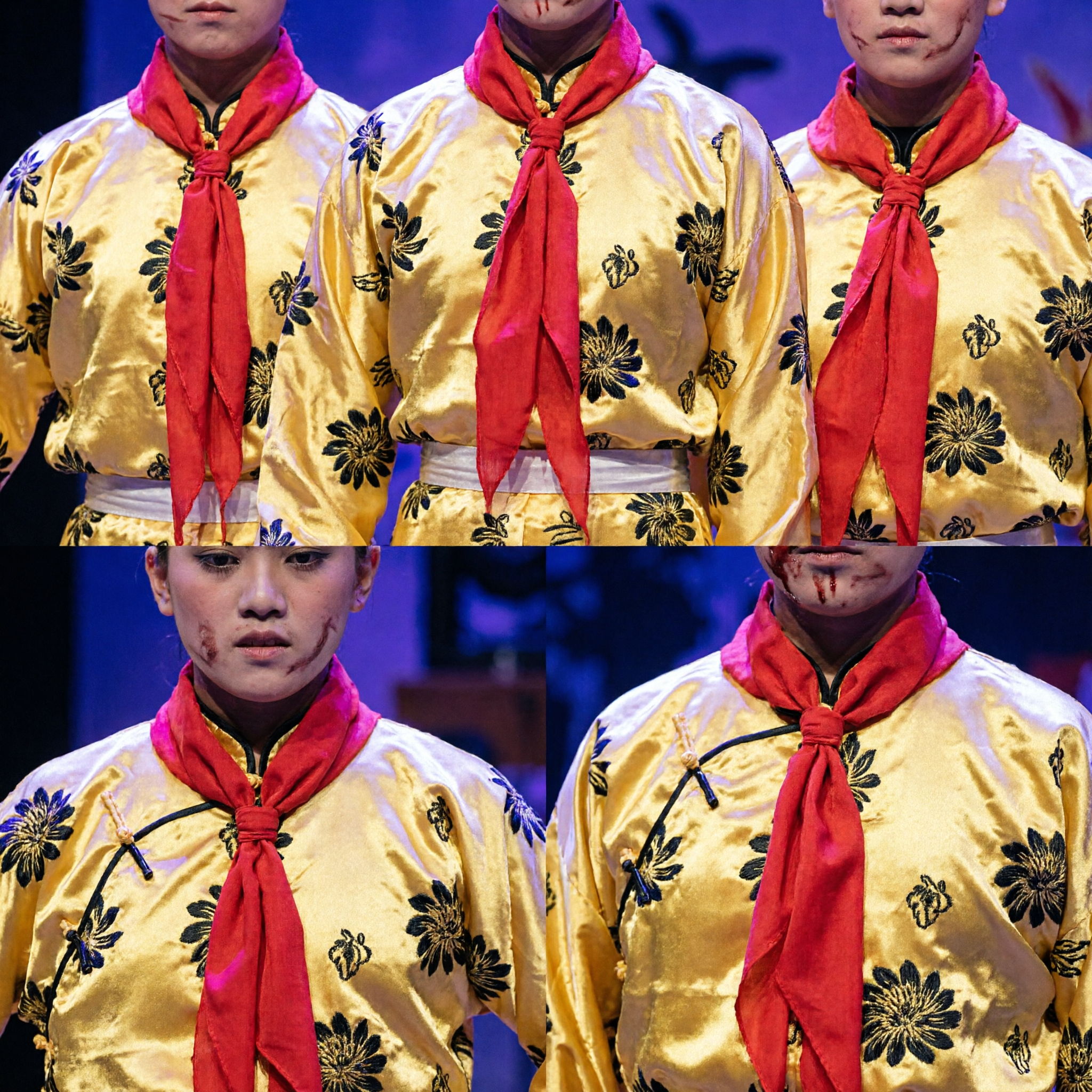 어린이 남아 중국 경극 손오공 노란 의상 전통 민속 무용 무대 공연 복장 - Asian Costume