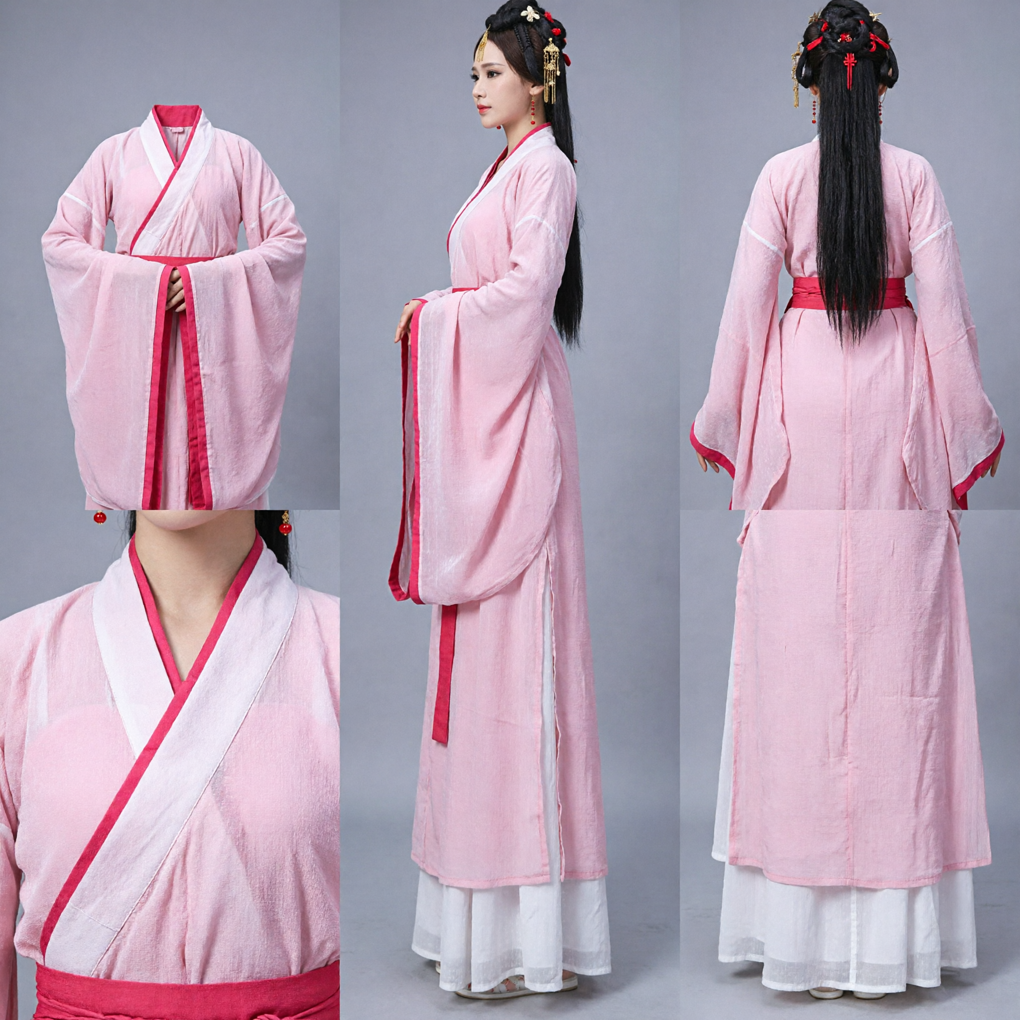 Traditioneel Chinees Hanfu Kostuum Roze Paleisdamesmantel Oud Keizerrijk Jurk voor Dames Cosplay - Asian Costume