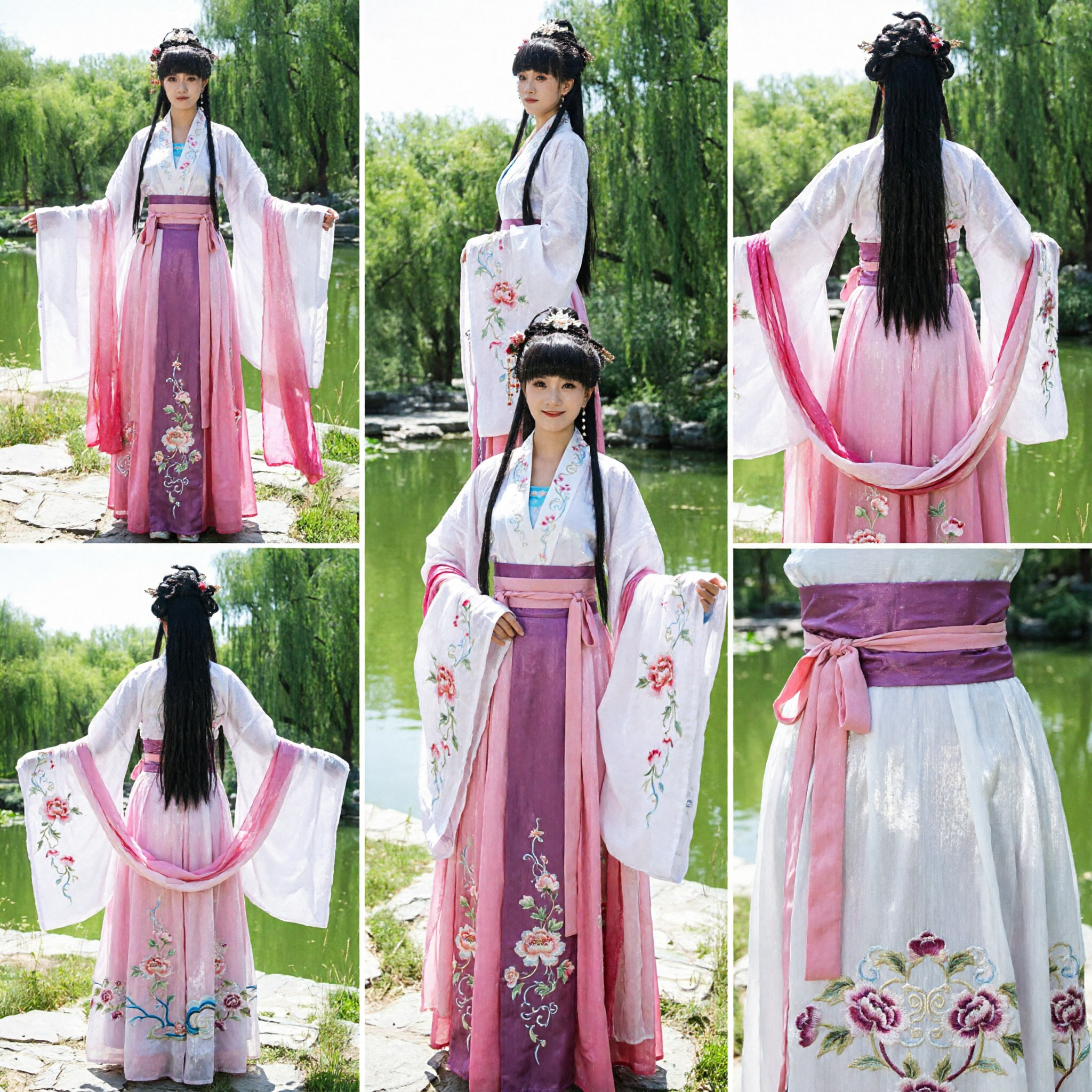Tradycyjny chiński kostium Hanfu, różowy gradient sukni wróżki, strój księżniczki z dynastii Tang do cosplayu dla kobiet - Asian Costume