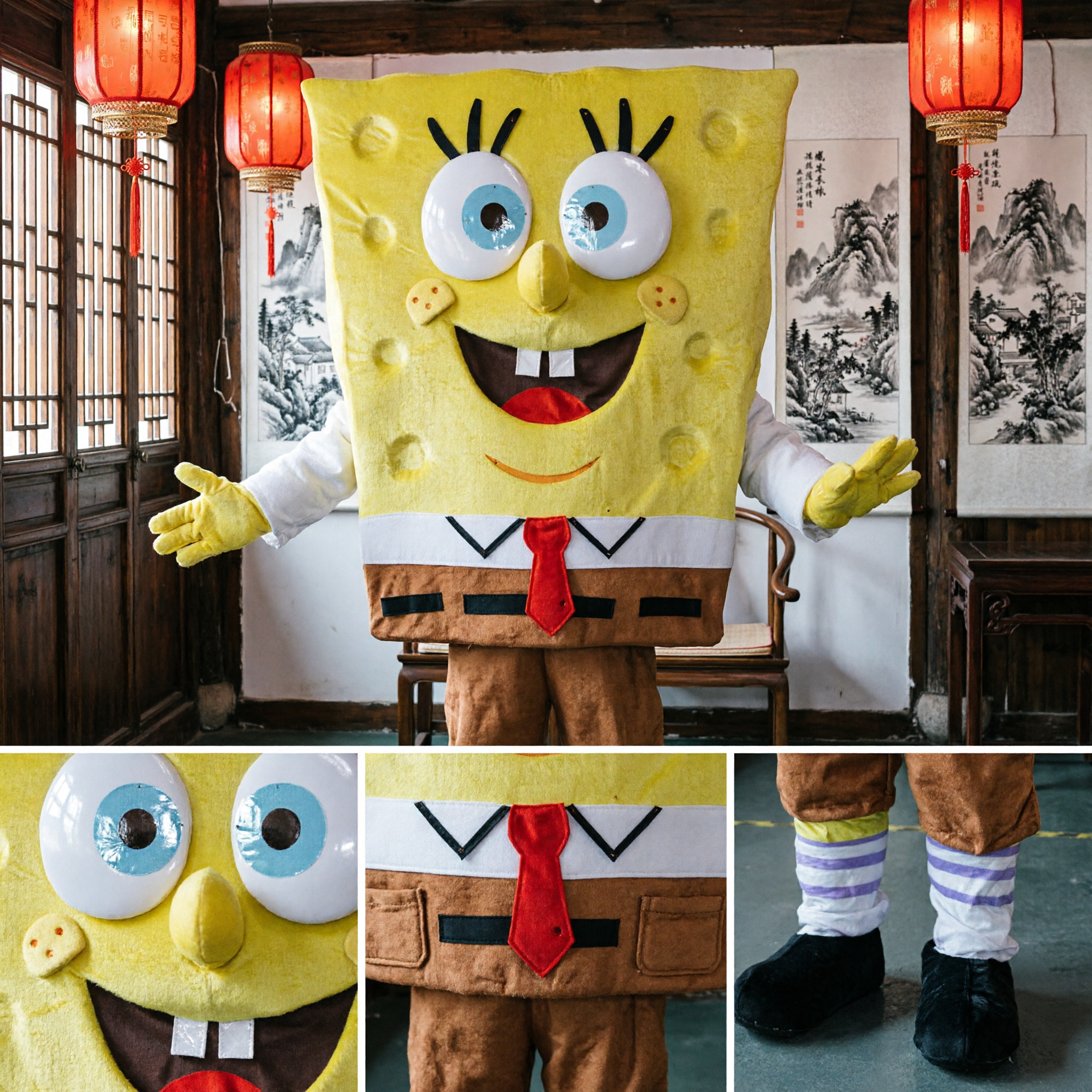 Traje de Mascota de Dragón Verde Adorable Tamaño Adulto Disfraz de Personaje de Dibujos Animados de Peluche para Eventos de Fiesta de Halloween - Asian Costume