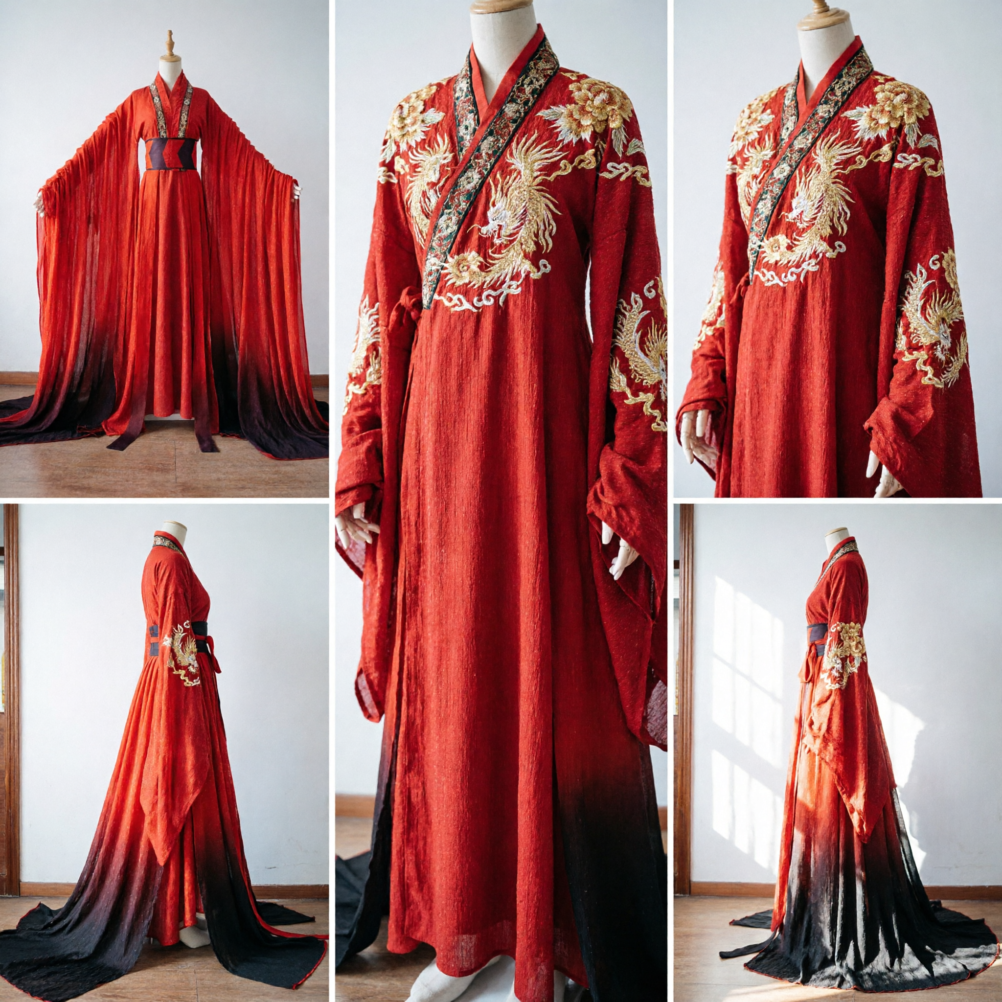 Elegante Hanfu Rojo Tradicional Chino, Traje Antiguo para Mujer para Cosplay Histórico y Presentaciones Nupciales - Asian Costume