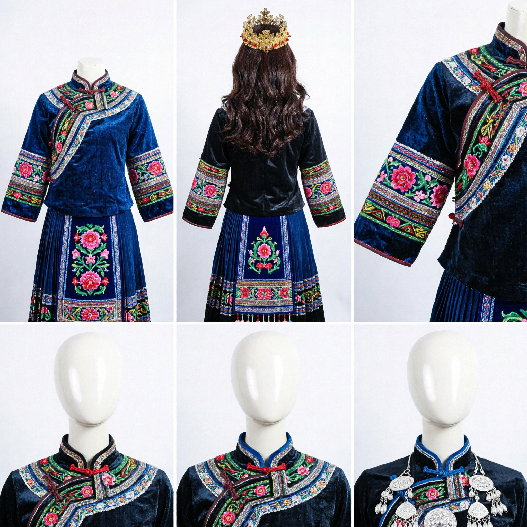 豪華な金のバロック王冠 赤いクリスタル付き 花嫁婚礼ページェントプリンセスロイヤルヘッドピース - Asian Costume