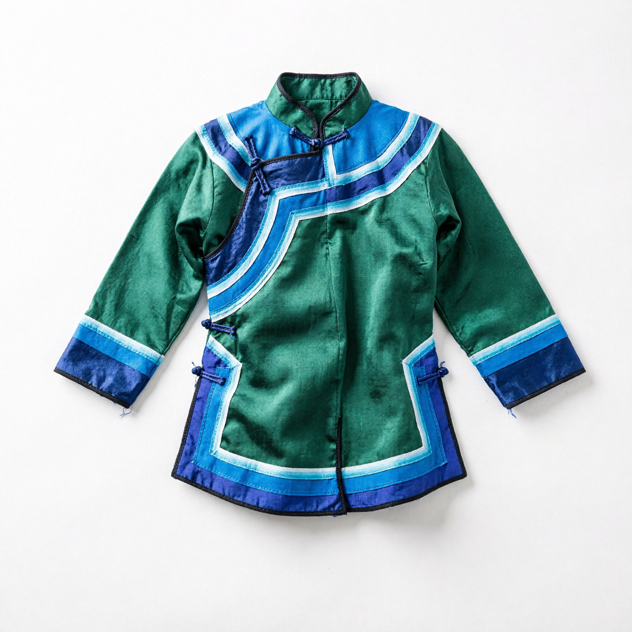 Traditioneel Chinees Groen Blauw Gelaagde Zool voor Hanfu Peking Opera Kostuum Cosplay Accessoires - Asian Costume