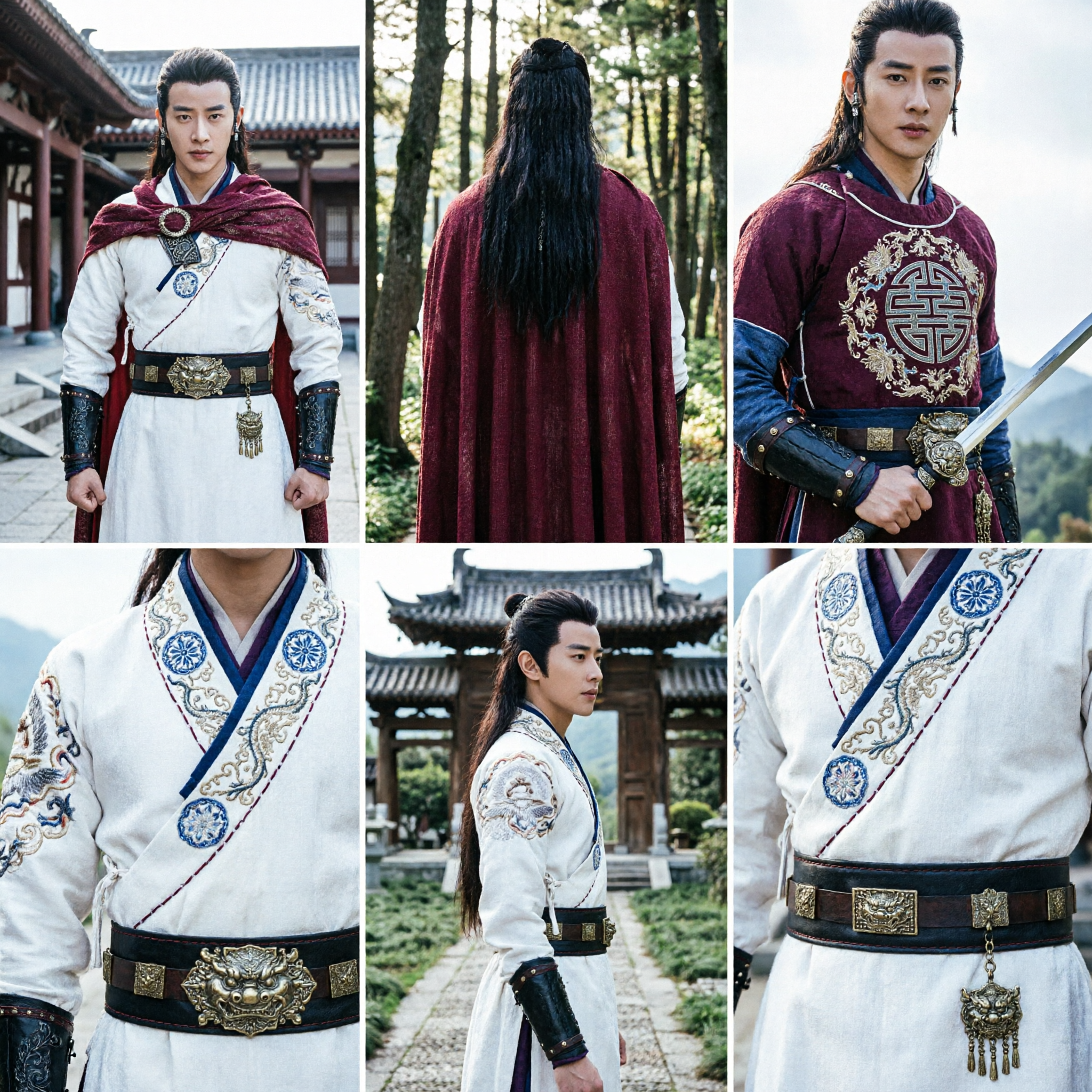 Heren Oud Chinese Wuxia Zwaardvechter Hanfu Kostuum Traditionele Krijger Outfit voor Cosplay Optreden - Asian Costume