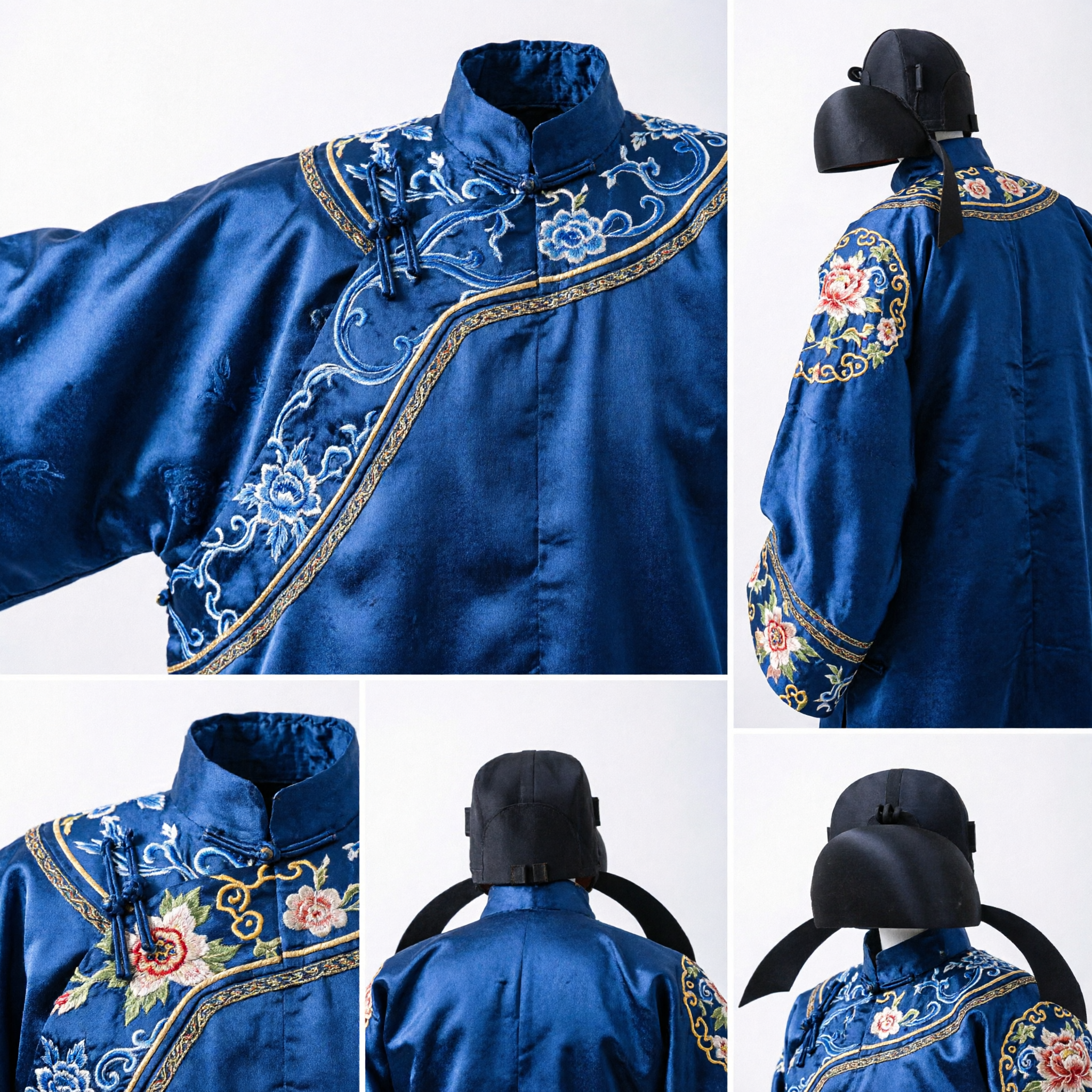 전통 중국 고대 관료 검정 모자 학자 모자 한푸 의상 코스프레 - Asian Costume