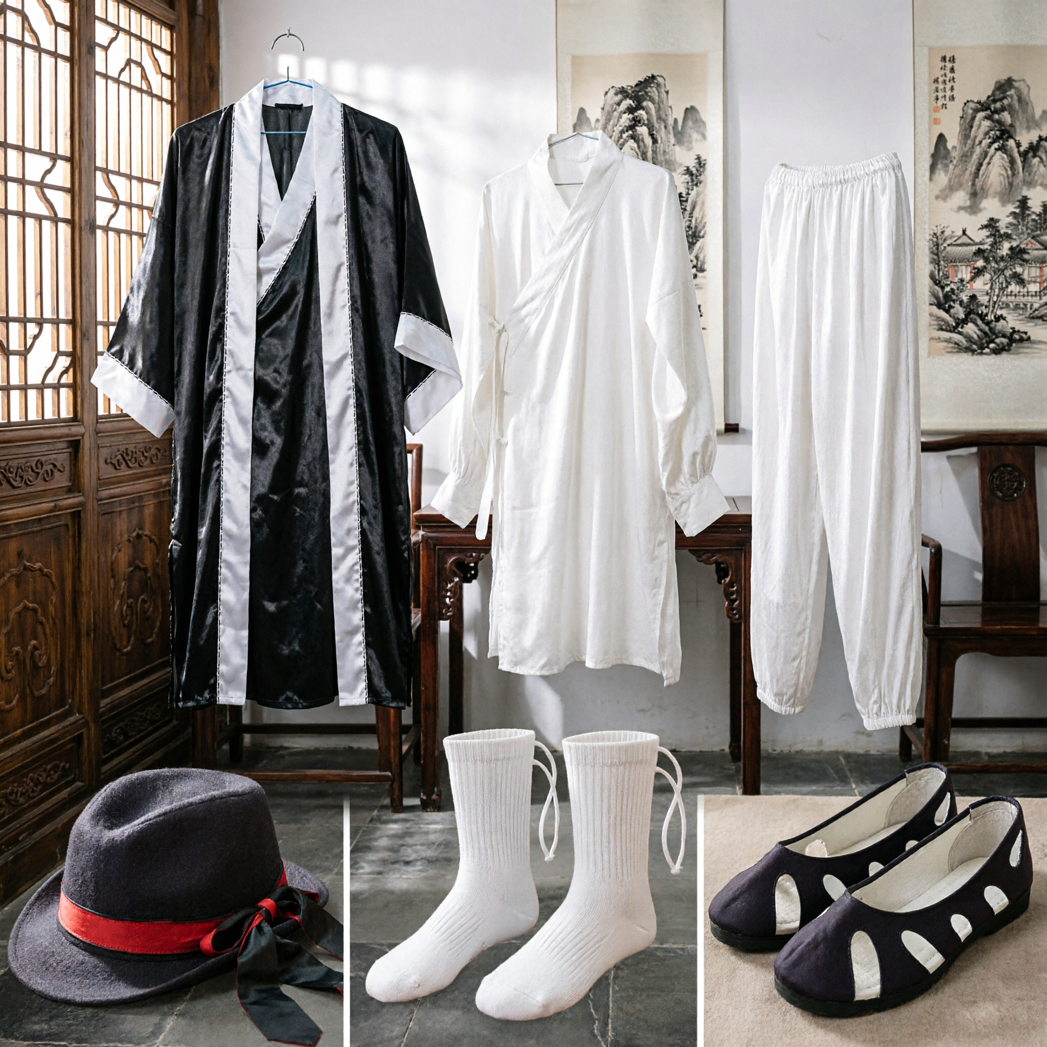 Ensemble complet de costume d'arts martiaux chinois traditionnel pour hommes Hanfu Tang Suit Uniforme de Kung Fu pour représentation - Asian Costume