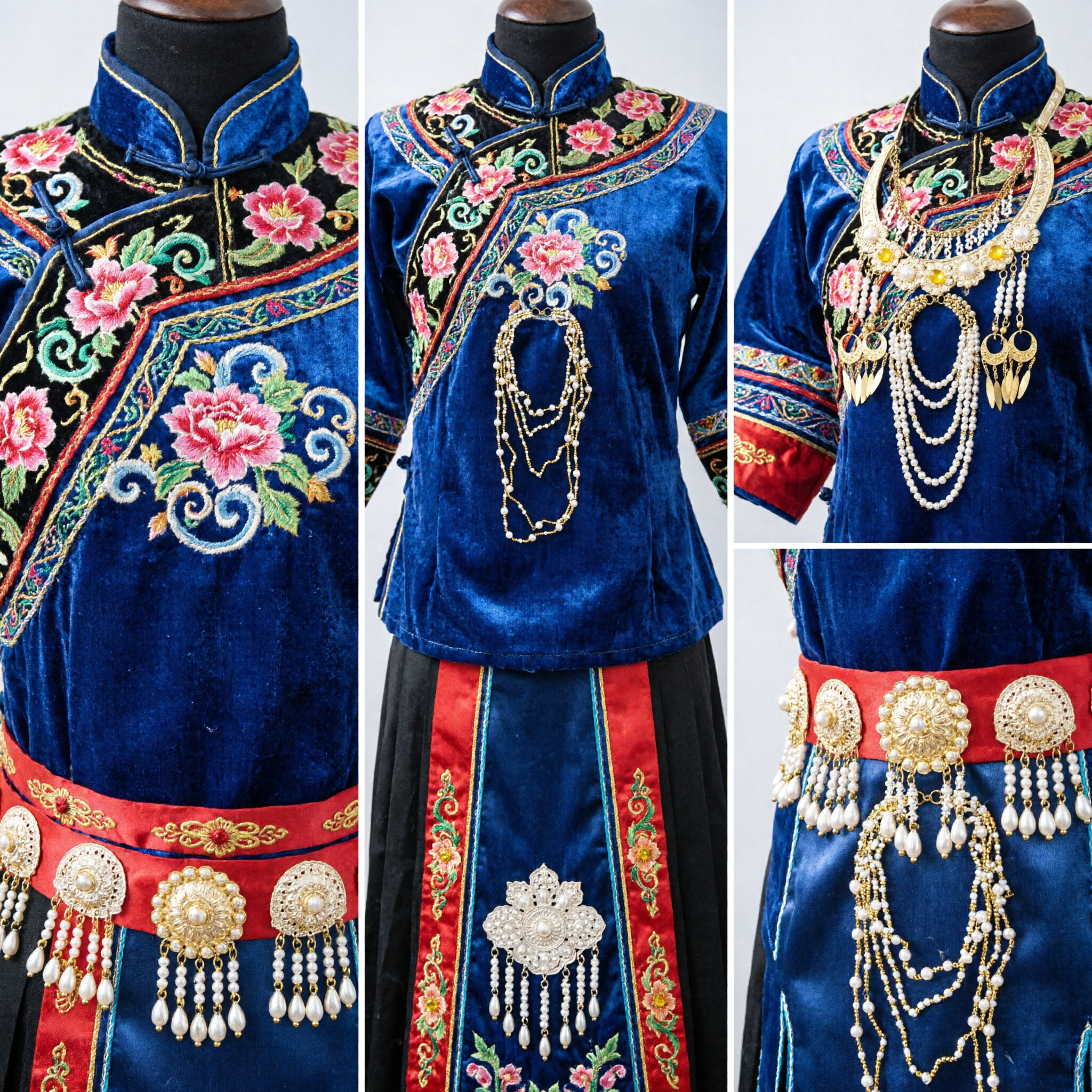 Tradycyjny chiński starożytny zestaw akcesoriów do włosów, nakrycie głowy Hanfu z dynastii Tang, złota perłowa biżuteria ślubna dla kobiet - Asian Costume