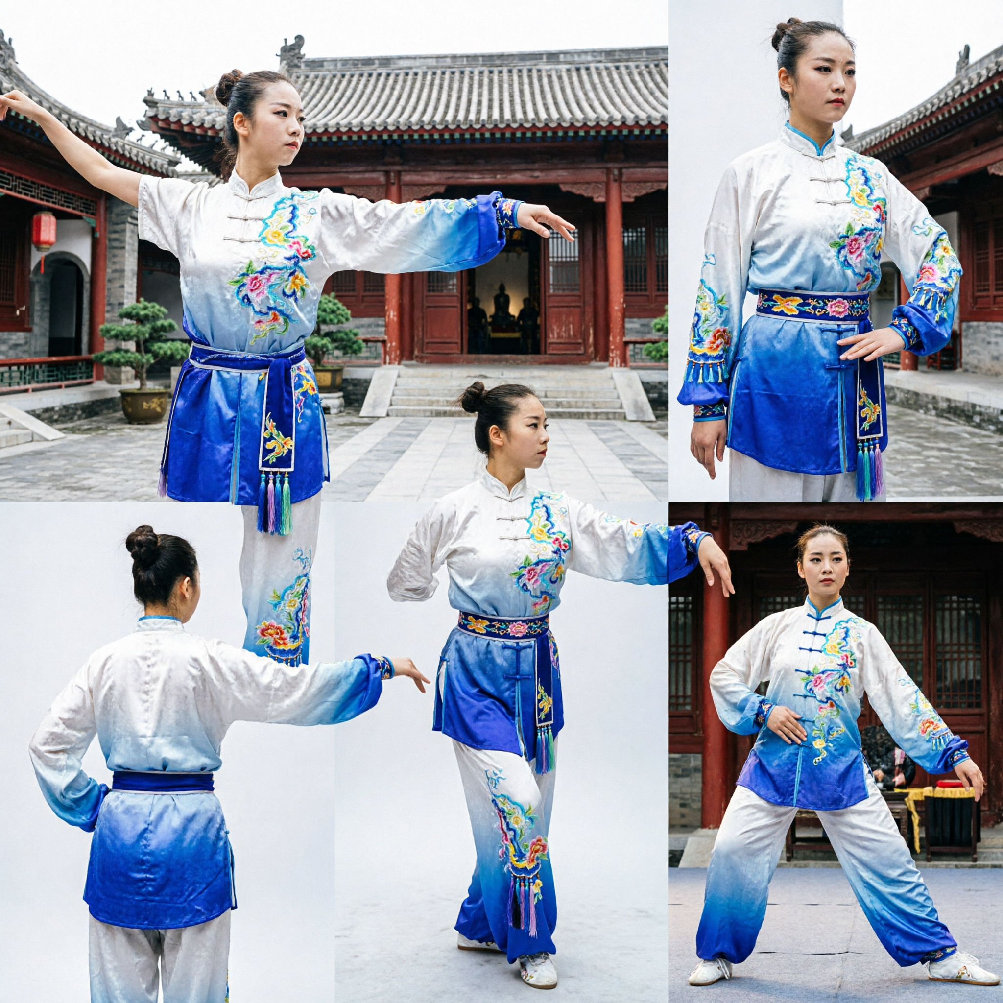 Damen-Traditionelle-Chinesische-Wushu-Uniform Professionelles-Tai-Chi-Kung-Fu-Wettkampfkostüm mit Stickerei - Asian Costume