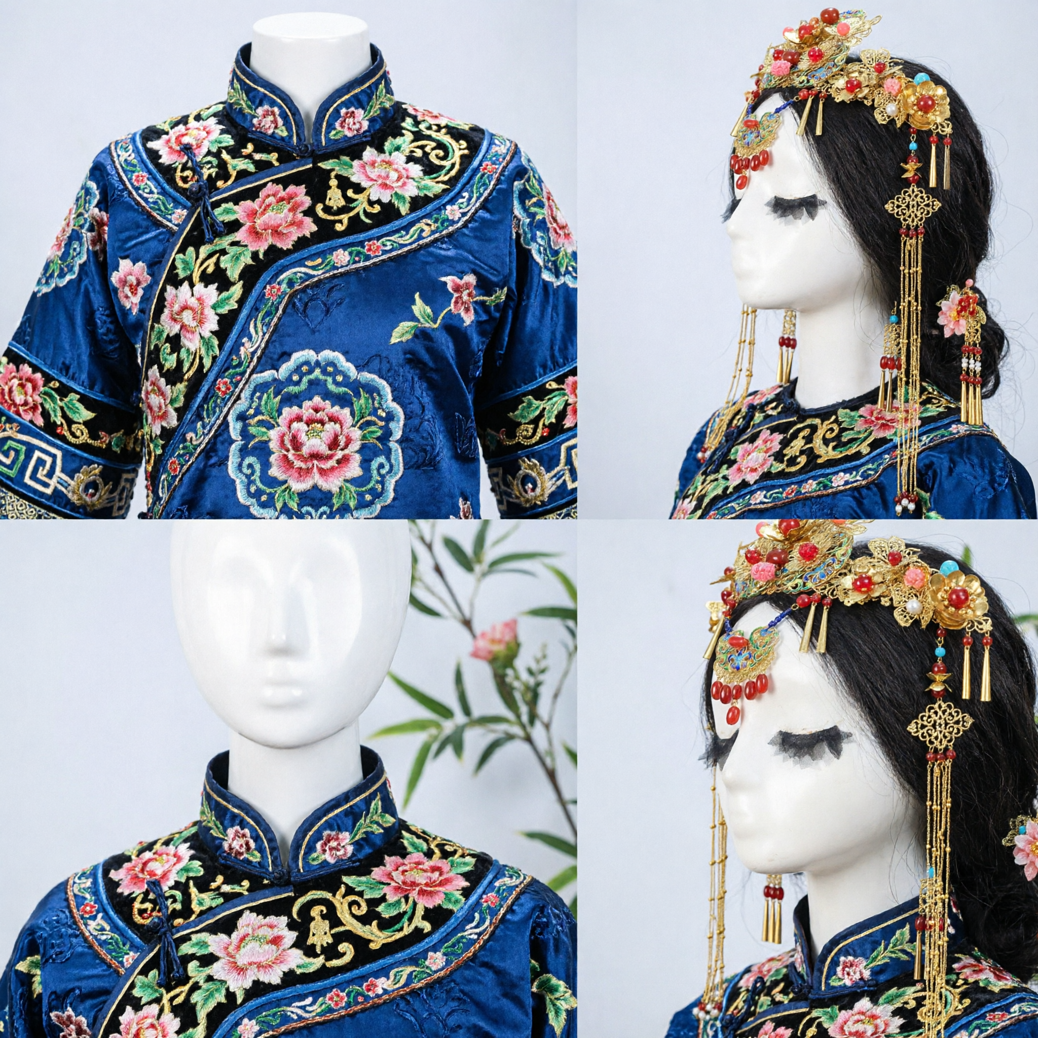 Corona para el Cabello de Princesa Antigua Tradicional China, Adorno para la Cabeza Dorado con Borlas para Accesorios de Traje de Boda Hanfu - Asian Costume