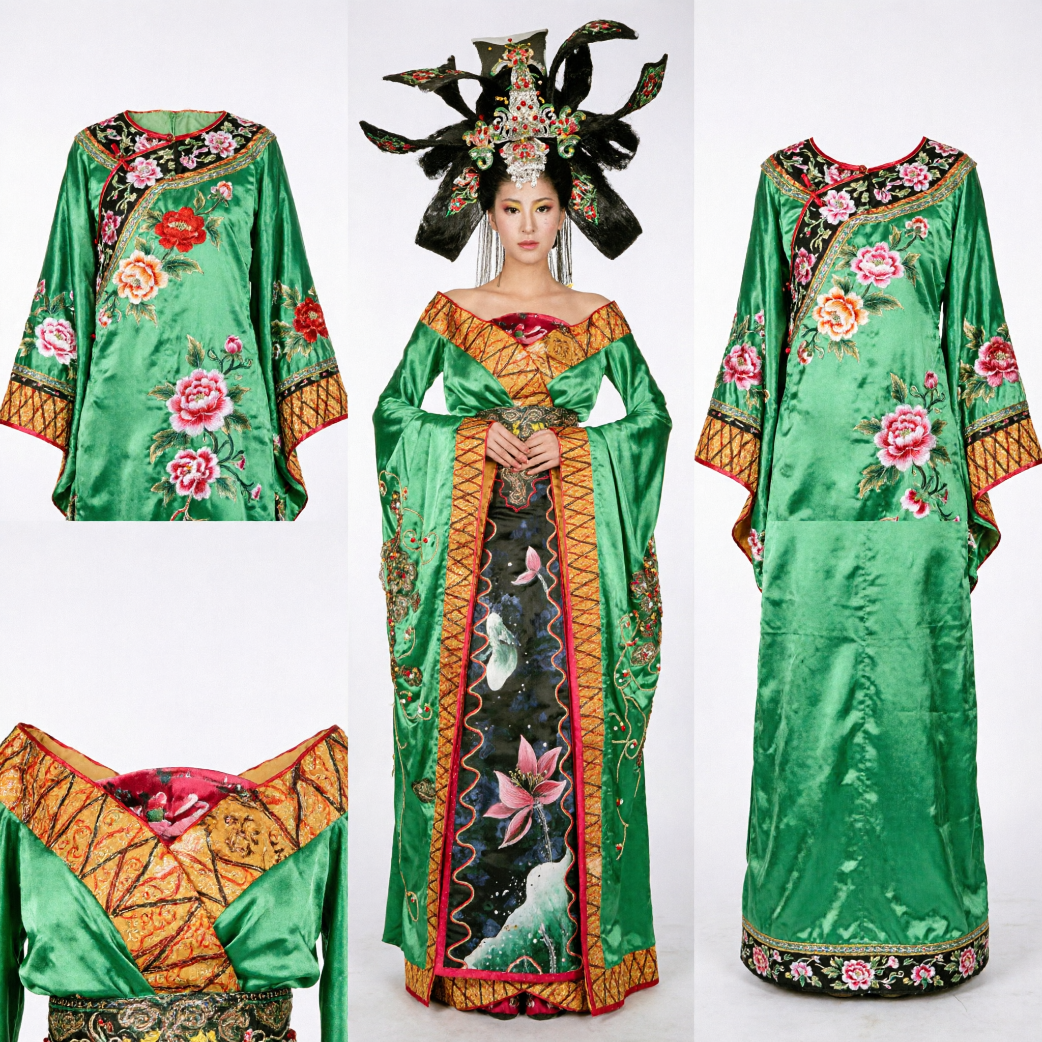 Costume Imperatrice Antica Verde Hanfu Tradizionale Cinese, Vestito Principessa Dinastia Tang per Spettacolo e Cosplay - Asian Costume