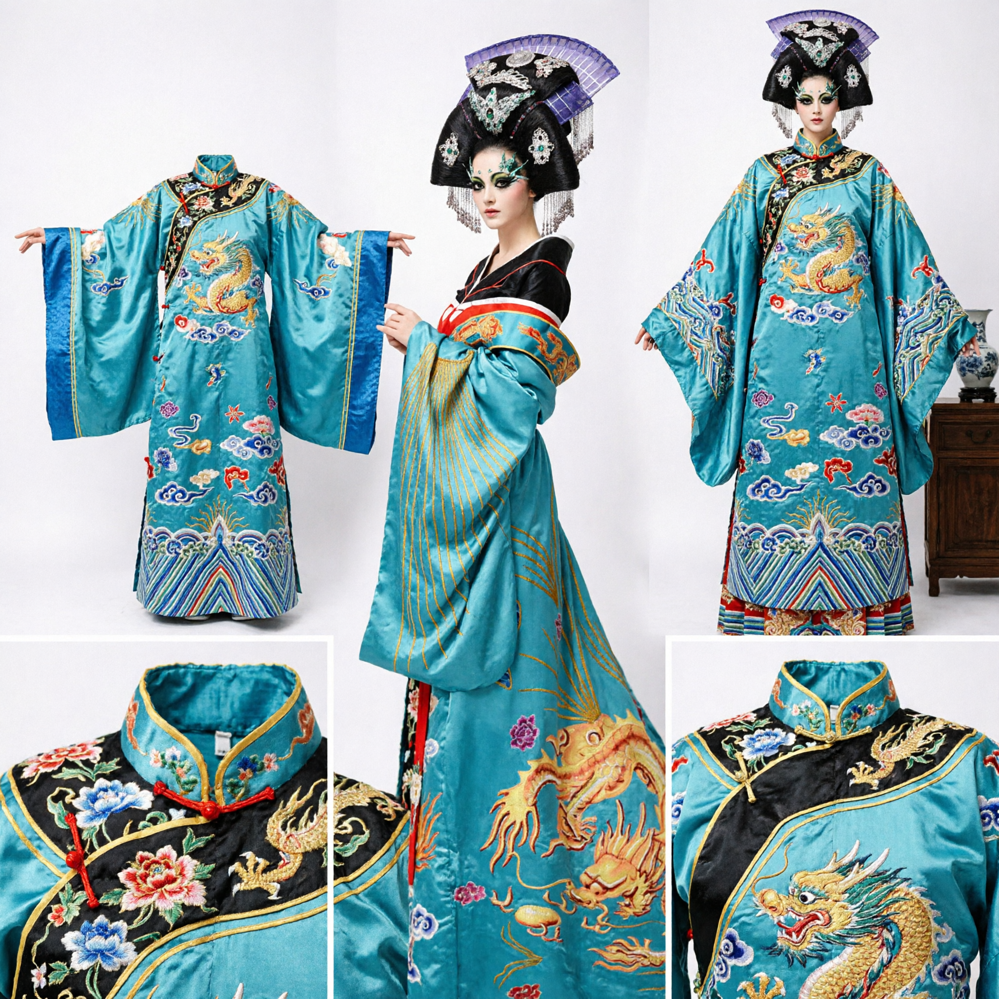 Robe au Dragon d'Impératrice Ancienne Traditionnelle Chinoise pour Femmes, Costume Hanfu pour Spectacles sur Scène et Événements Culturels - Asian Costume