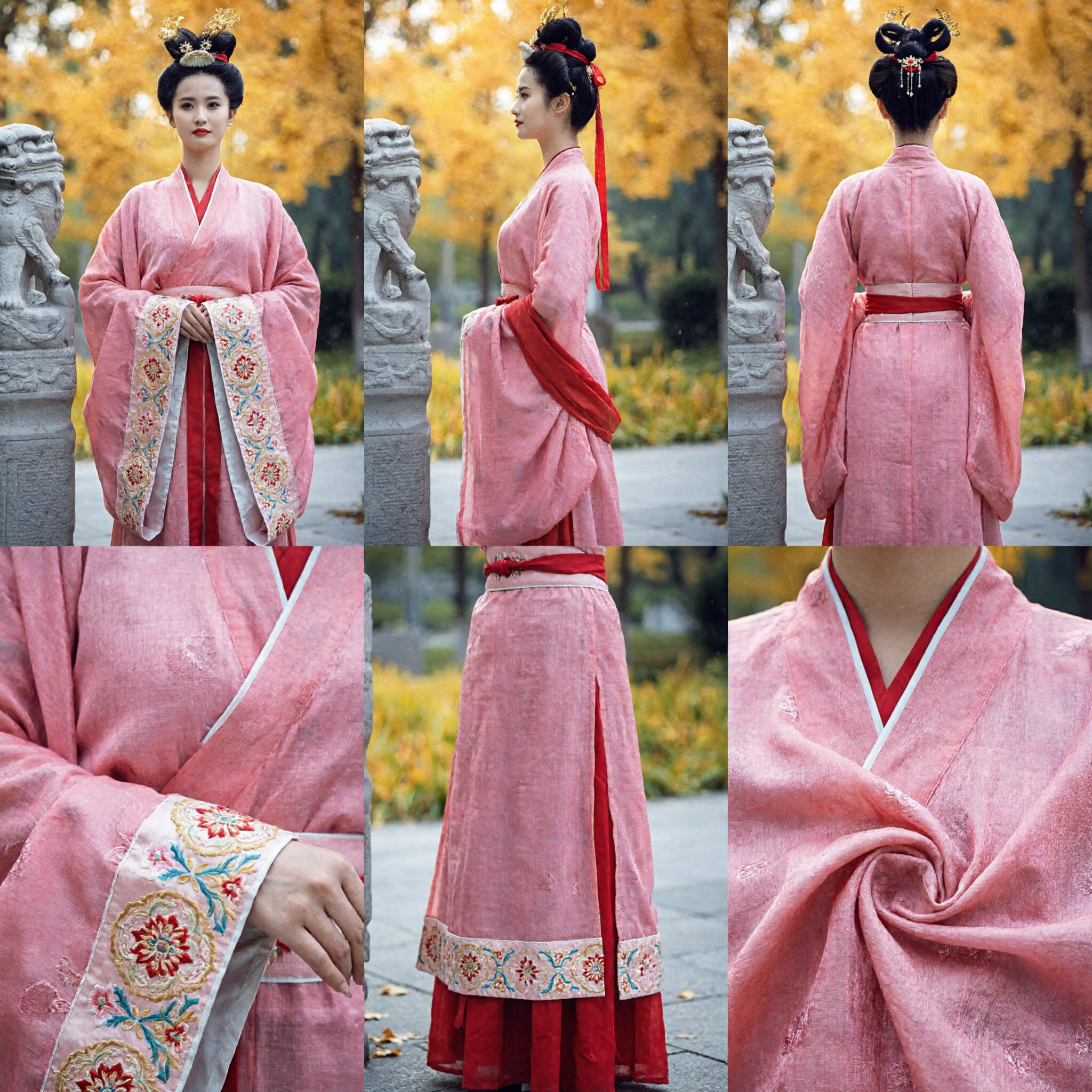 Traje Antigo Chinês Hanfu Rosa Elegante Tradicional para Mulheres Vestido Dinastia Han Performance e Cosplay - Asian Costume