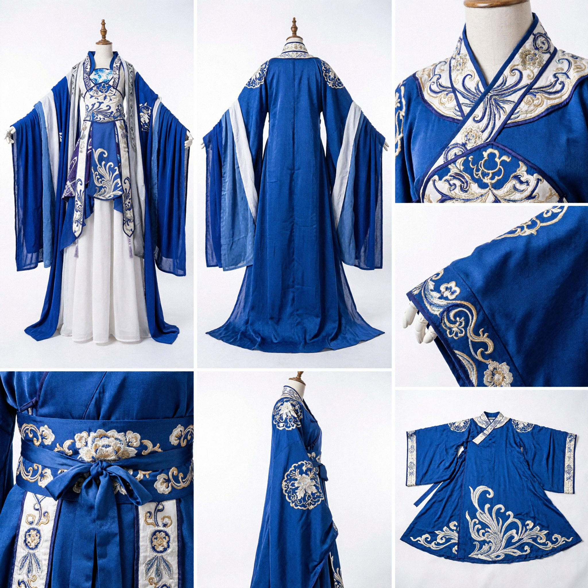 Hanfu Azul Royal Robe Daxiushan Traje Tradicional Chinês Antigo Vestido de Fada para Festival e Cosplay Feminino - Asian Costume