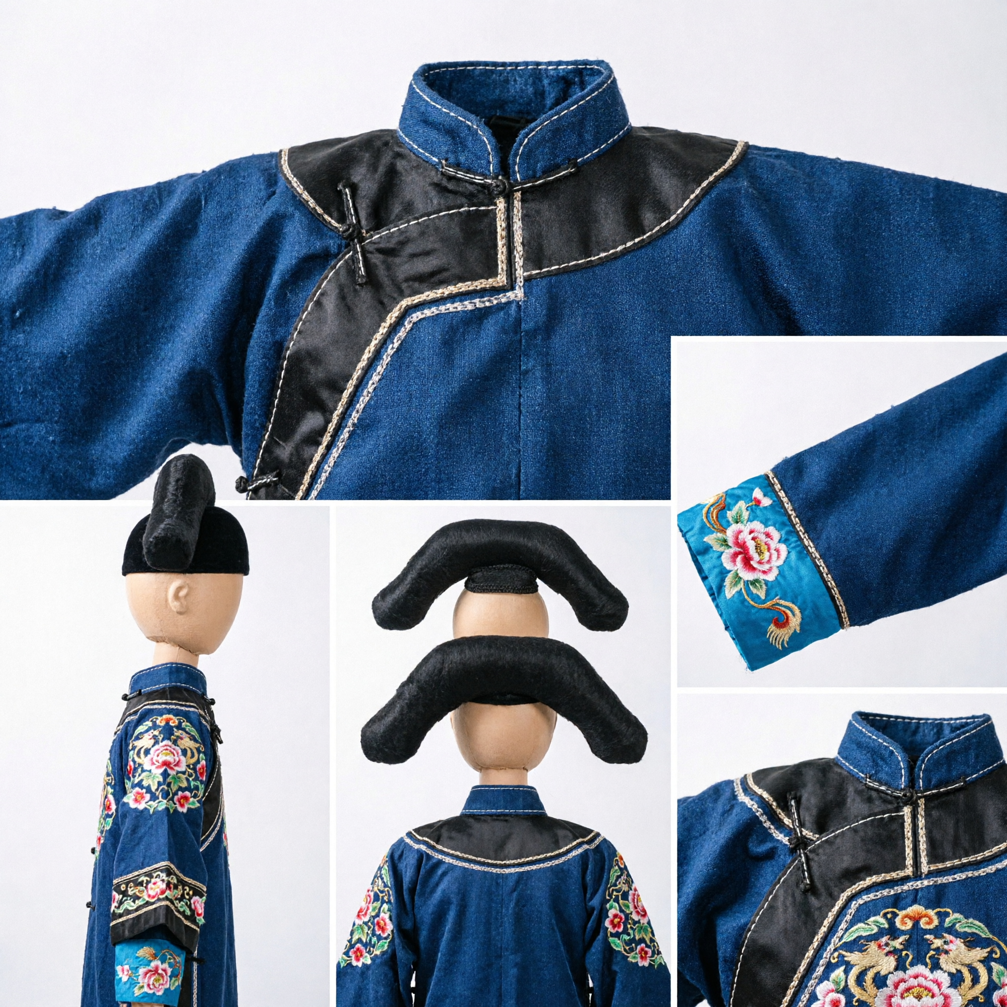 باروكة القاعدة السوداء التقليدية الصينية لتثبيت الشعر - أساس لزي الهانفو القديم والكوزبلاي والدراما التاريخية - Asian Costume