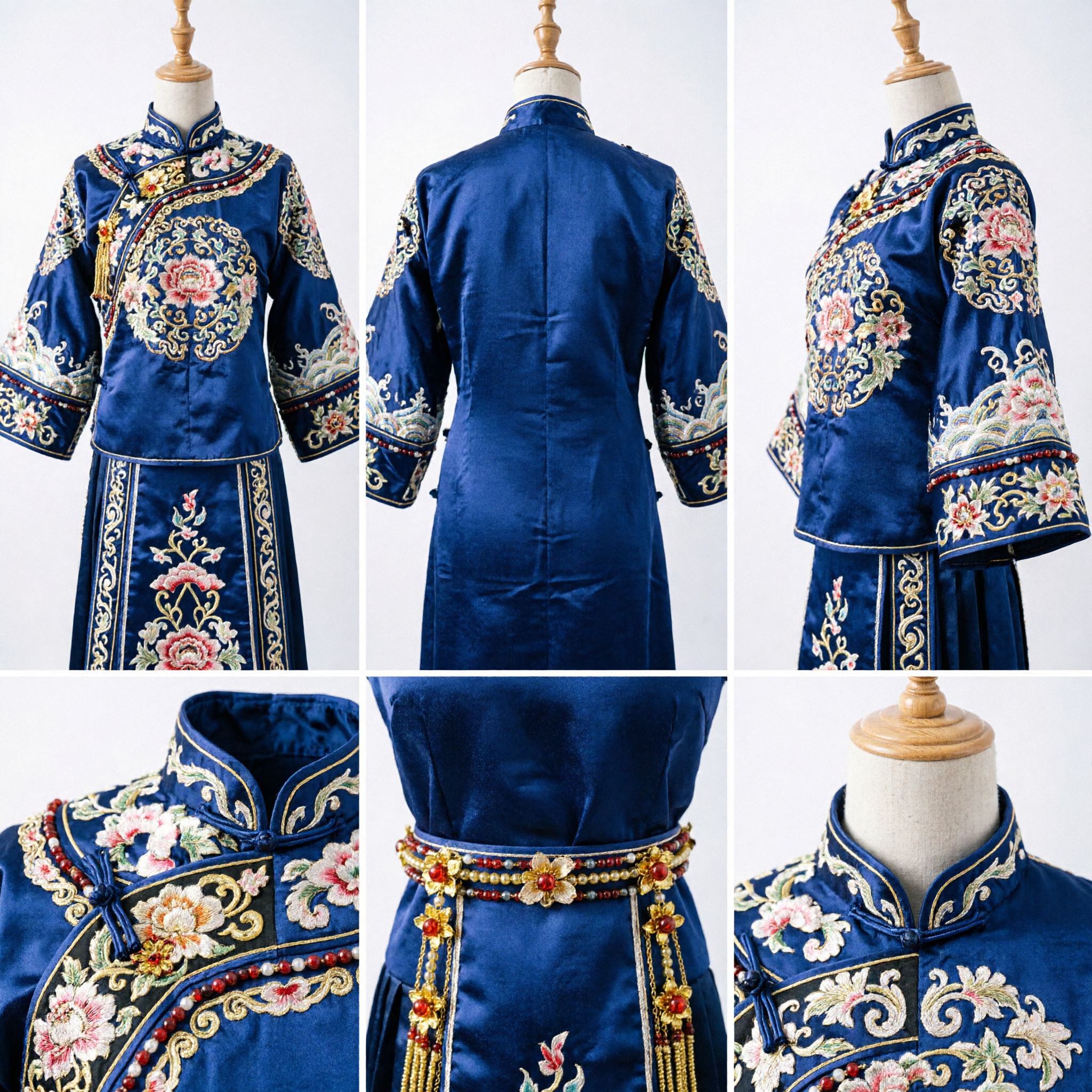 Conjunto de Joias para Cabelo em Estilo Antigo Chinês - Coroa de Fênix Dourada com Borlas para Noiva em Casamento Hanfu - Asian Costume