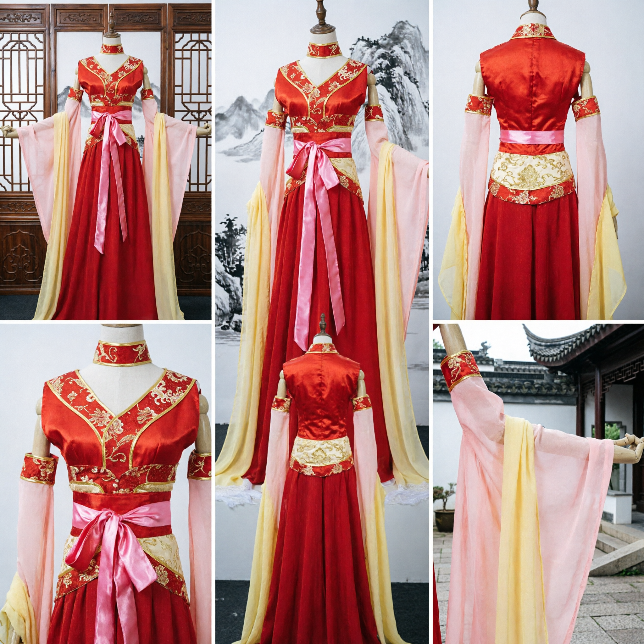Tradycyjna czerwona chińska szata Hanfu – starożytny kostium księżniczki dla kobiet do występów scenicznych i cosplayu - Asian Costume