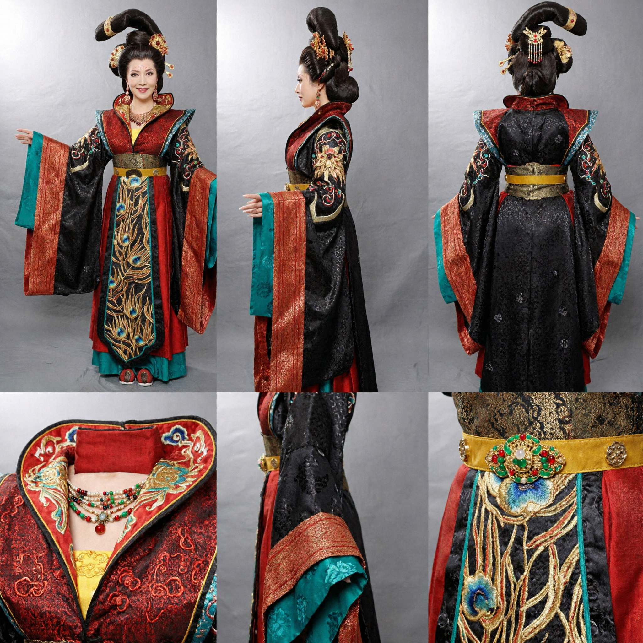 중국 전통 당나라 황후 의상 고대 궁녀 한푸 드레스 여성 공연 - Asian Costume