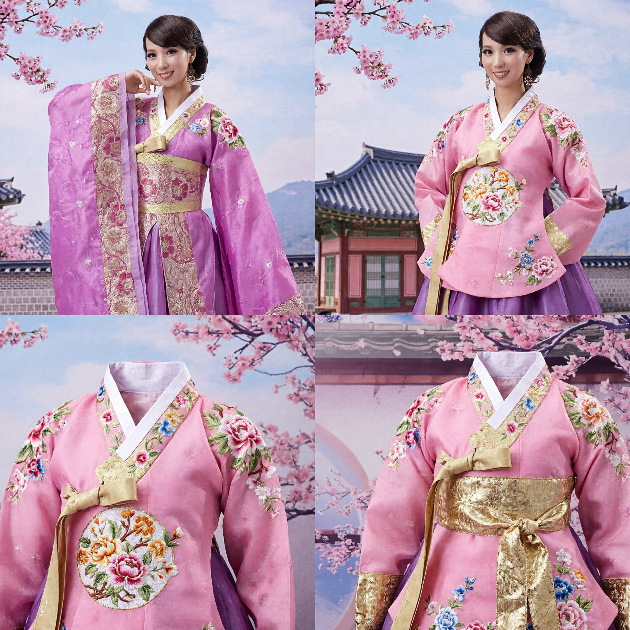 Damen antikes chinesisches Hanfu-Kostüm rosa besticktes Tang-Dynastie-Palastprinzessinnenkleid für Cosplay und Auftritt - Asian Costume