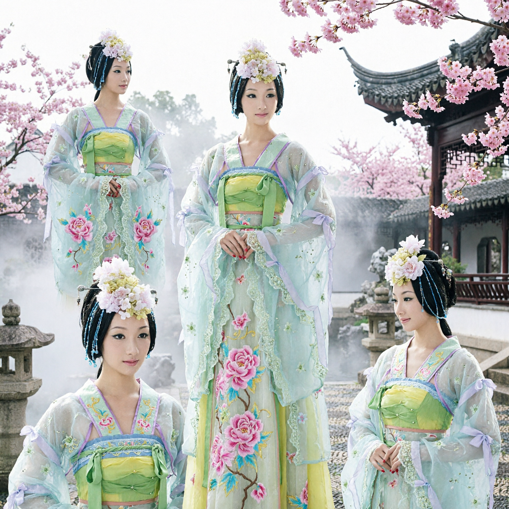 Vrouwen Traditionele Chinese Hanfu Tang Dynastie Fee Kostuum Complete Set met Paraplu voor Dans en Cosplay - Asian Costume