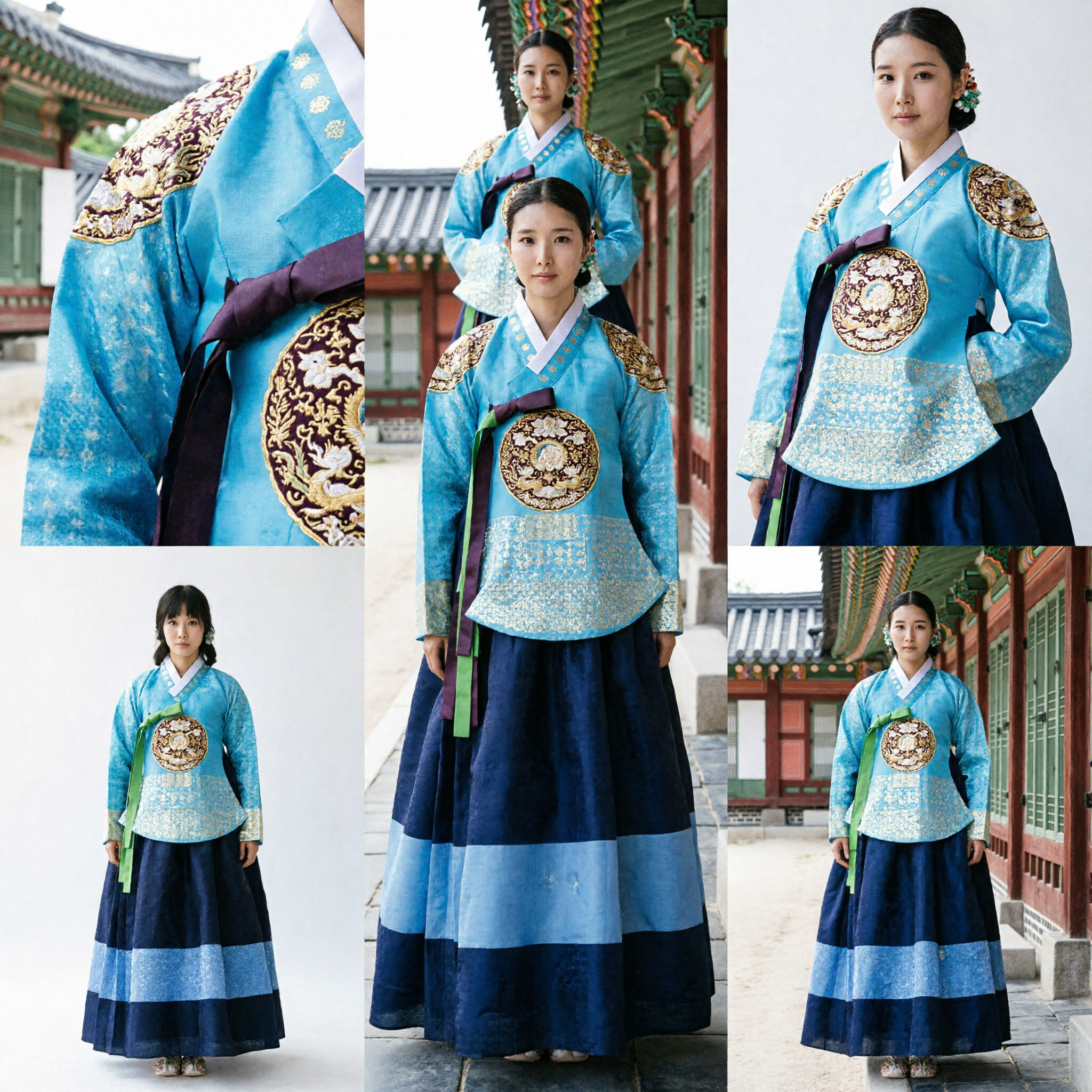 Traje Hanfu Chino Tradicional para Mujer, Estilo Dinastía Ming, Conjunto de Ropa Antigua con Top Azul con Estampados y Falda Plisada - Asian Costume