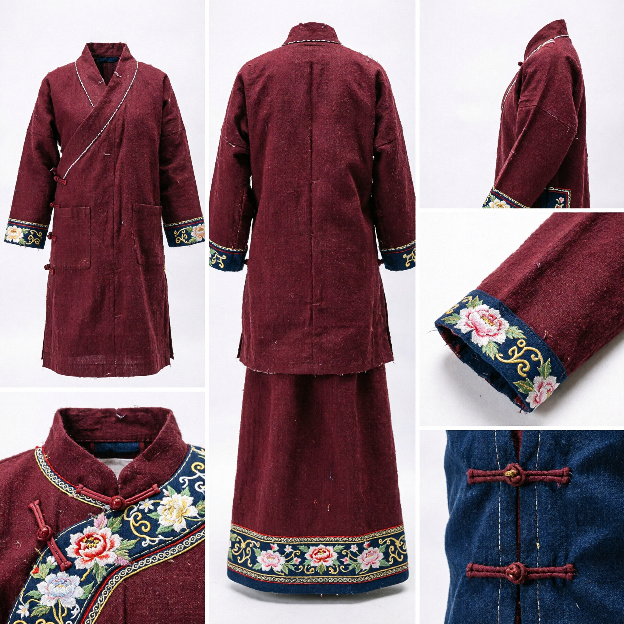 Caja de Transporte de Madera China Tradicional con Asa Acolchada Roja para Caligrafía, Juegos de Té y Regalos Culturales - Asian Costume