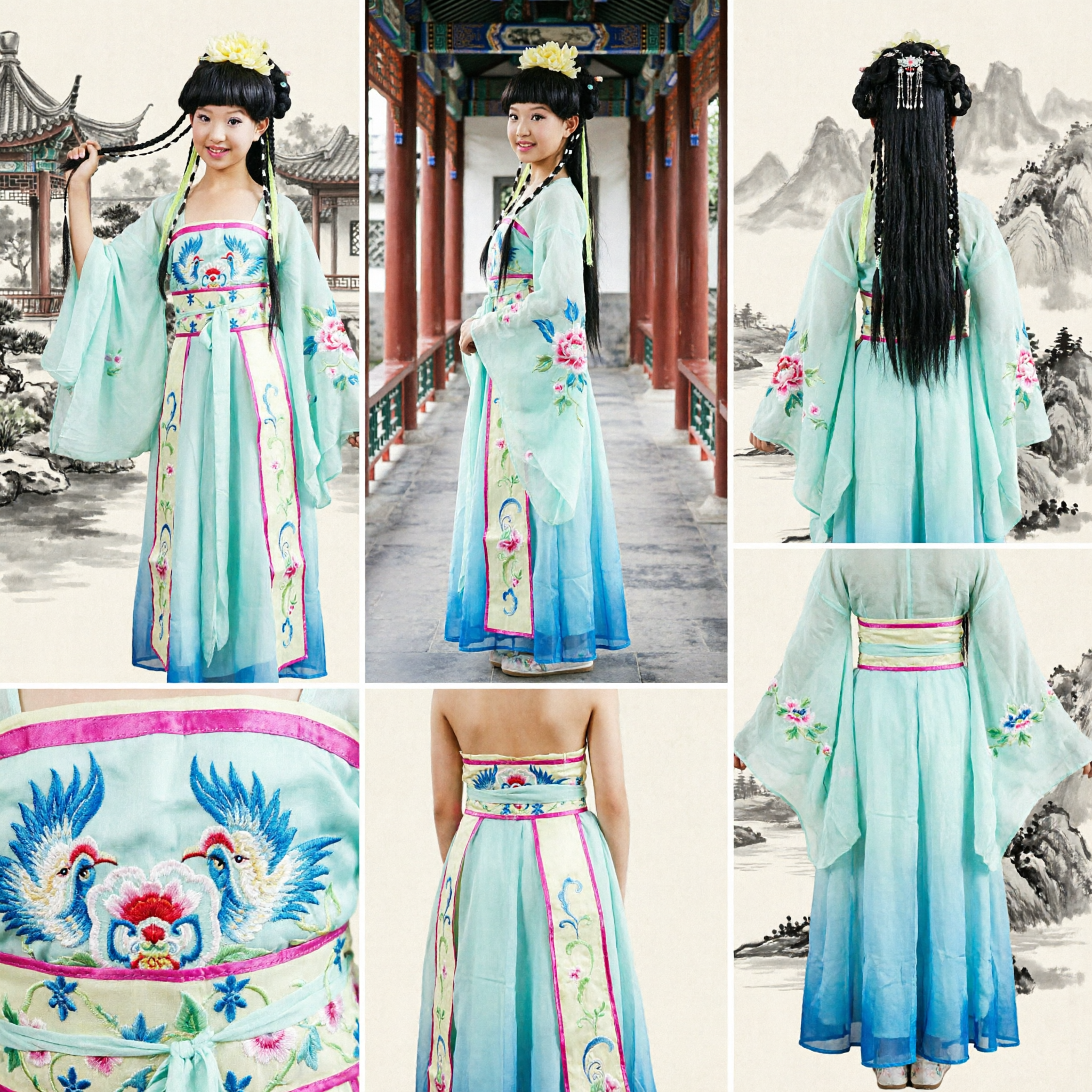 Traditional Chinese Hanfu Dress for Girls Ancient Fairy Costume Kids Performance Outfit Set - Asian Costume
