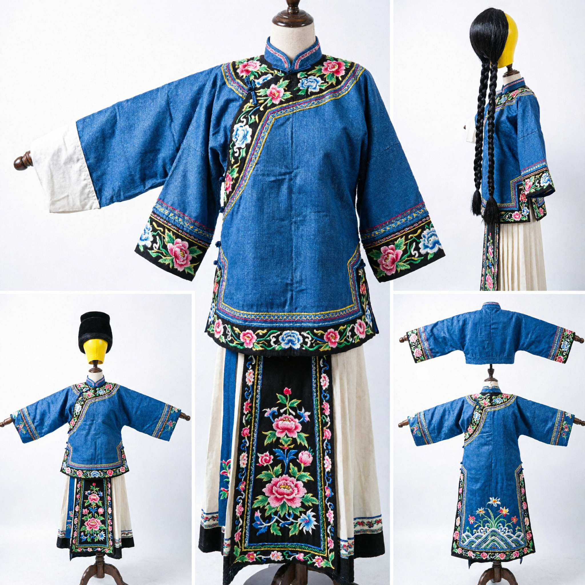 Parrucca Lunga Treccia Nera Stile Tradizionale Cinese Dinastia Qing Queue Accessorio Costume Cosplay per Dramma Storico - Asian Costume