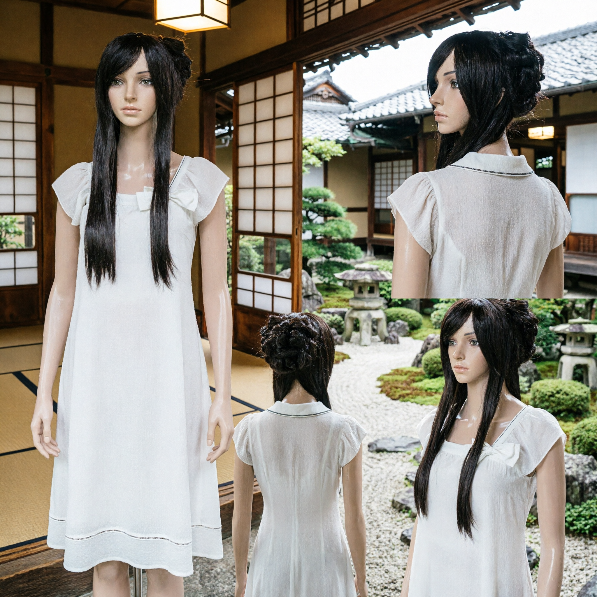 باروكة أميرة صينية قديمة تقليدية بشعر أسود طويل وكعكة لتنكر الهانفو للنساء - Asian Costume