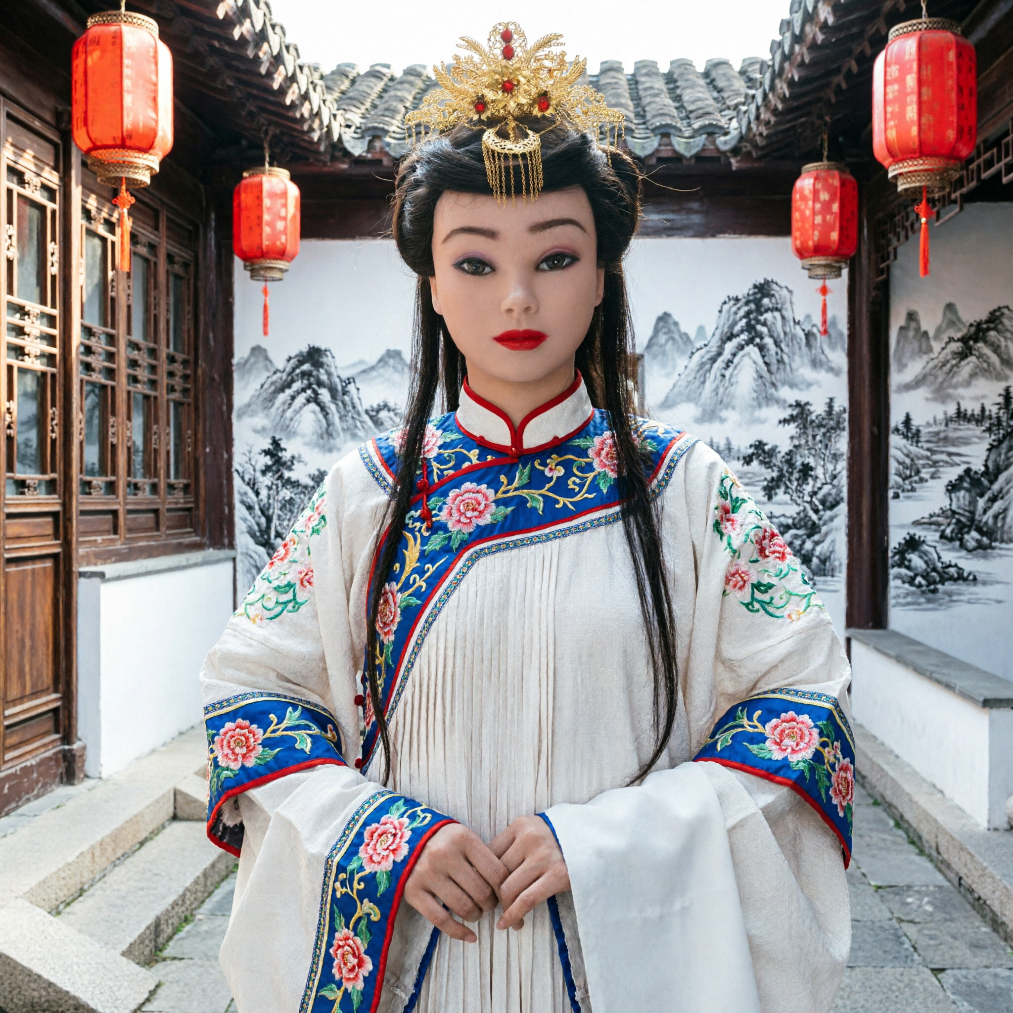 Tradycyjne Chińskie Starożytne Złote Akcesoria do Włosów w Formie Korony Feniksa dla Kobiet, Nakrycie Głowy Hanfu na Wesele i Cosplay - Asian Costume