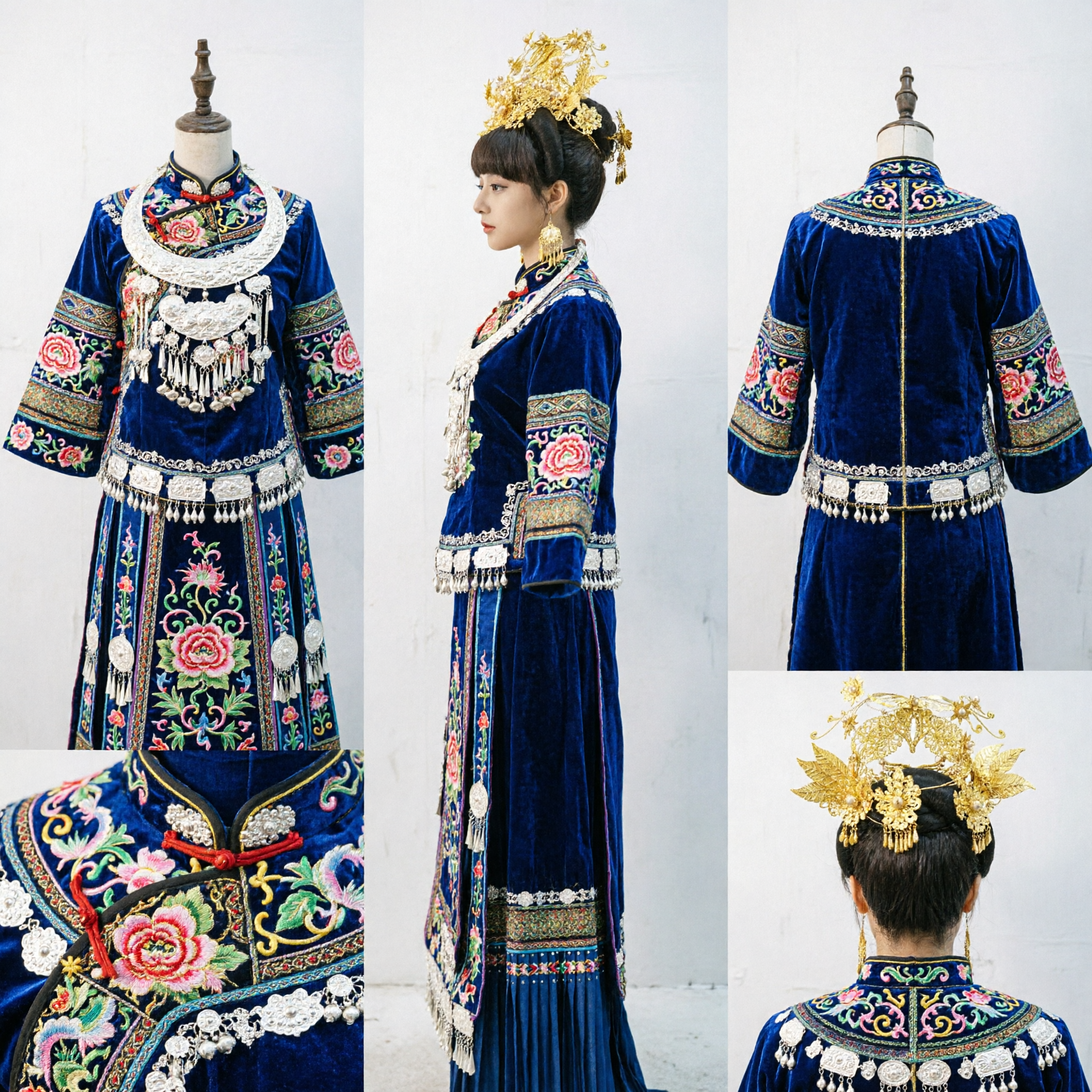 Изысканная традиционная китайская золотая корона для волос, древний дворцовый свадебный головной убор с жемчугом для свадьбы в ханьфу - Asian Costume