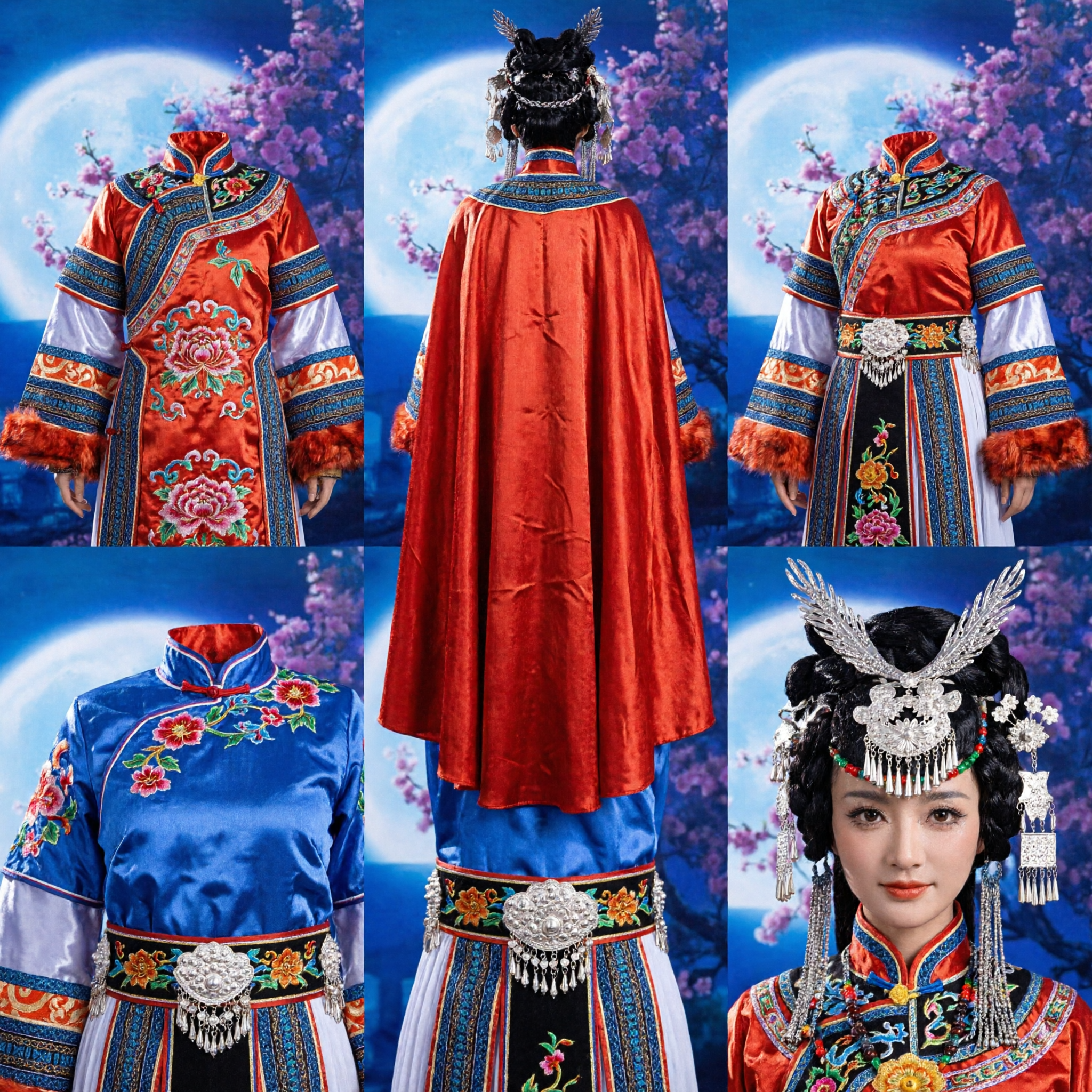Traditioneel Chinese Mongoolse Prinses Danskostuum Oud Etnisch Rood Gewaad Podiumoptreden Outfit voor Vrouwen Complete Set - Asian Costume