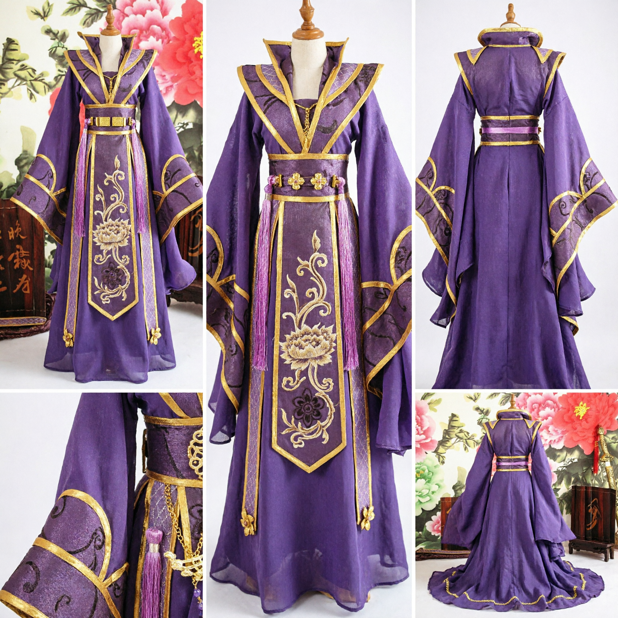 Damen lila antikes chinesisches Hanfu-Kostüm Traditionelles Fantasie-Palast-Kaiserinnenkleid für Cosplay - Asian Costume