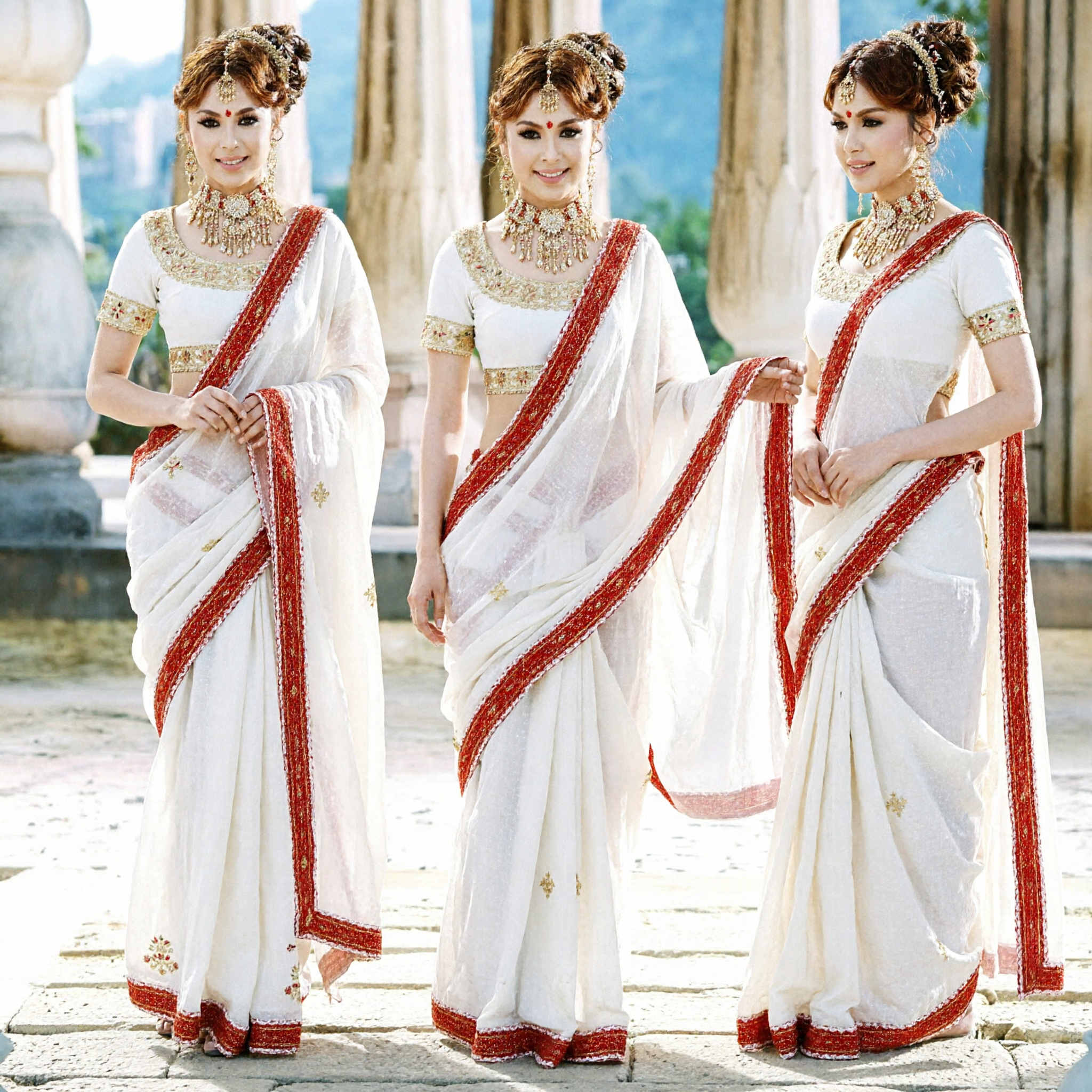 Costume da danza tradizionale cinese bianco e rosso per donne, per spettacoli teatrali, danza folkloristica e festival culturali - Asian Costume